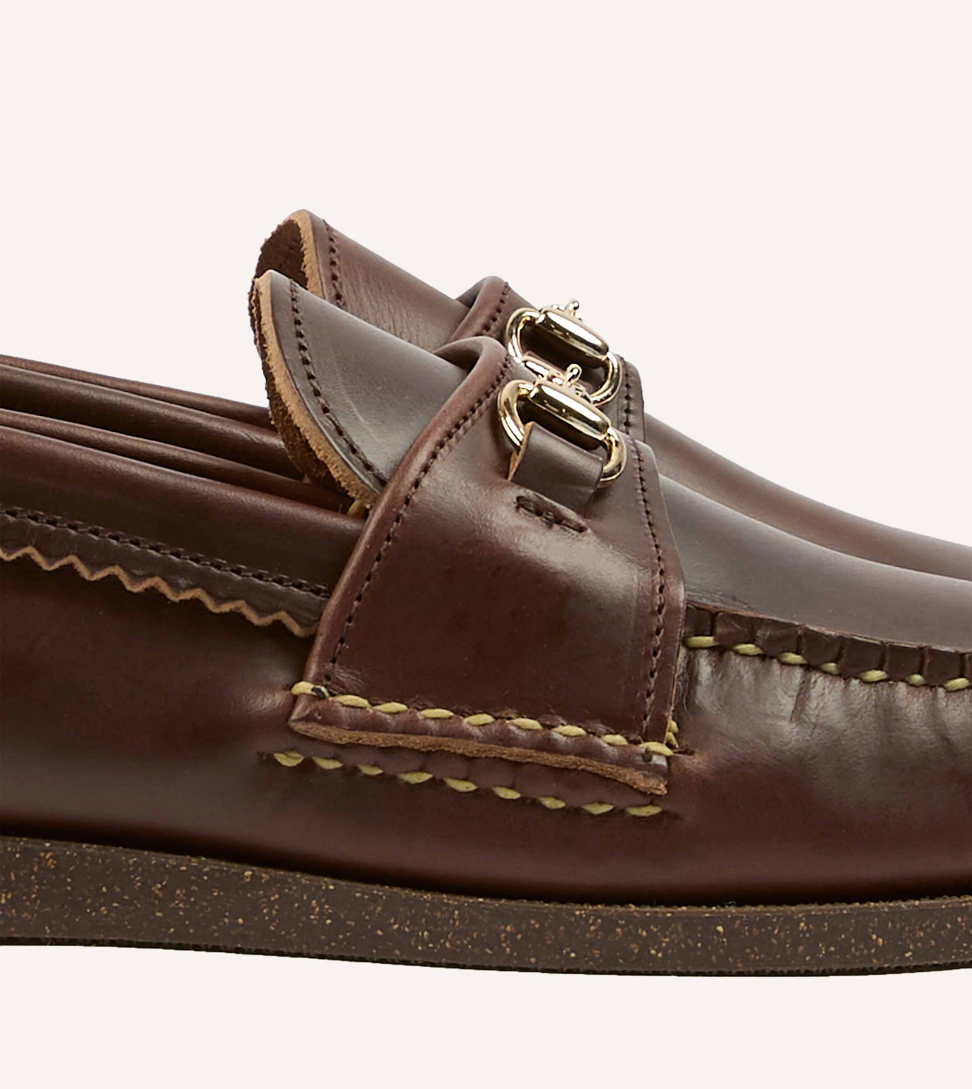 Soft Move Yuketen Brown Leather Bit Loafer with Camp Sole