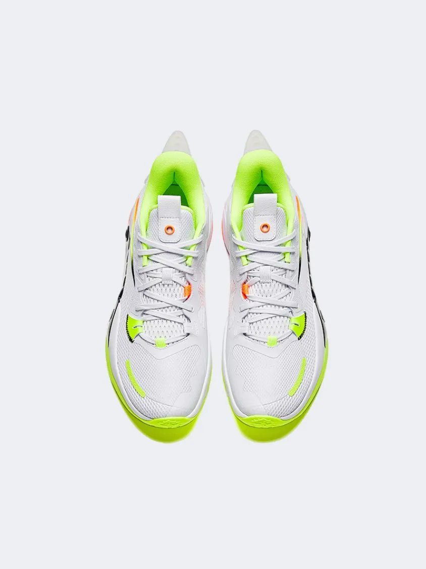 Energy Return Pad Anta Shock Wave Team Men Basketball Shoes White/Luminance Green
