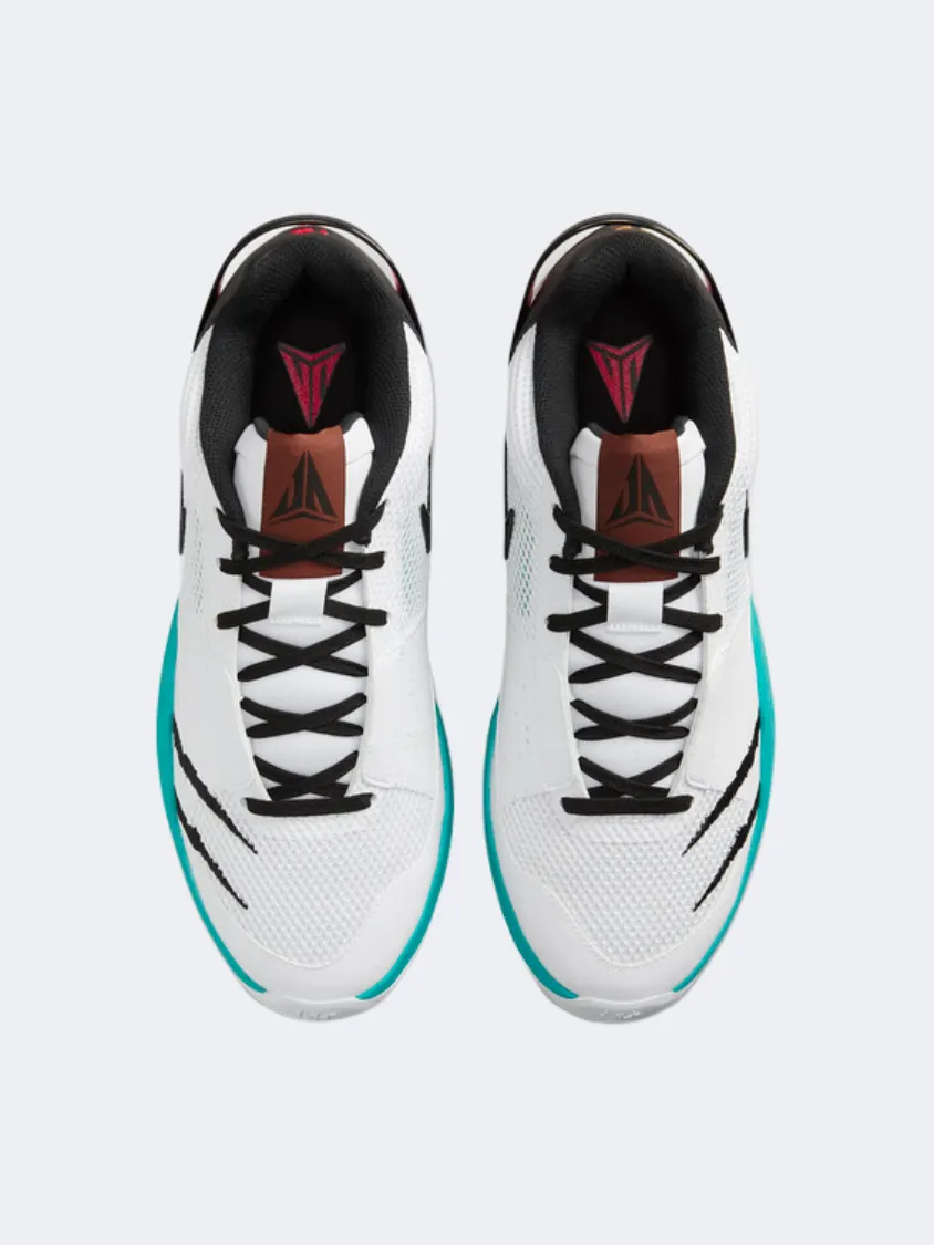 Nike Ja Murant 1 Scratch Men Basketball Shoes White/Green/Red/Black Microfiber Internal Sock