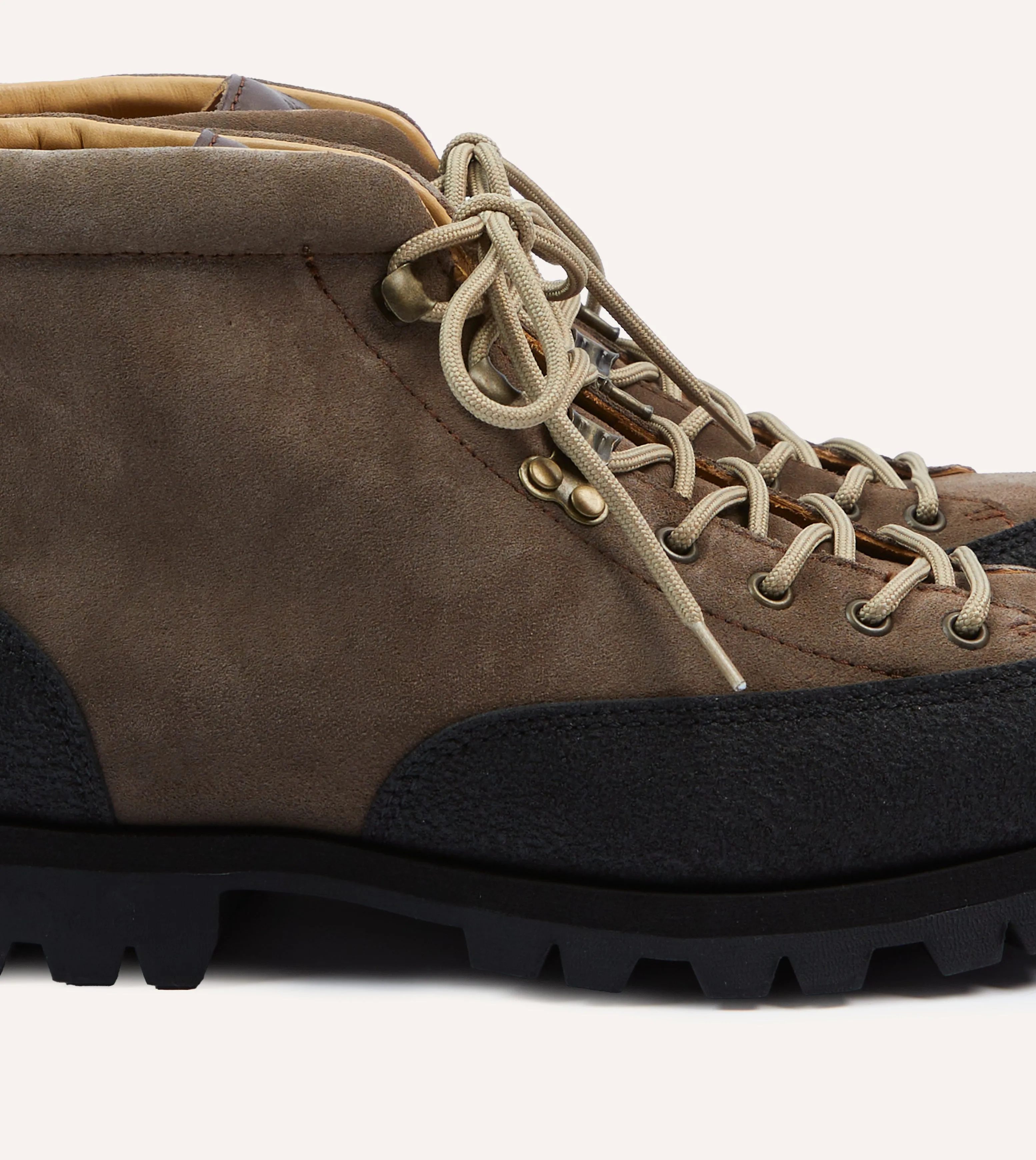 Breathable Daily Walk High Arch Paraboot Yosemite Brown Suede Hiking Boots