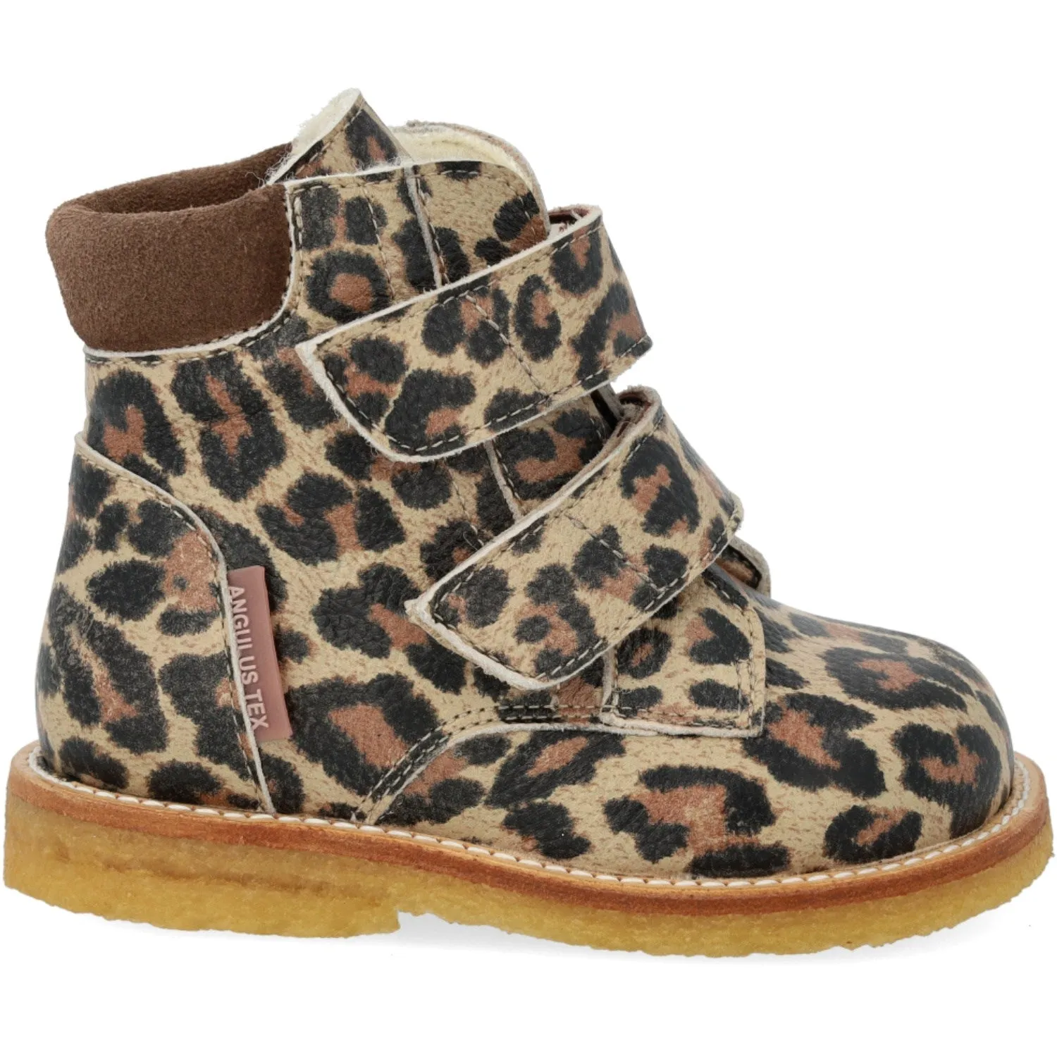 Angulus Beige Leo/Taupe Beginner TEX Boot with Velcro Closure Outdoor Arctic Hiking Boots