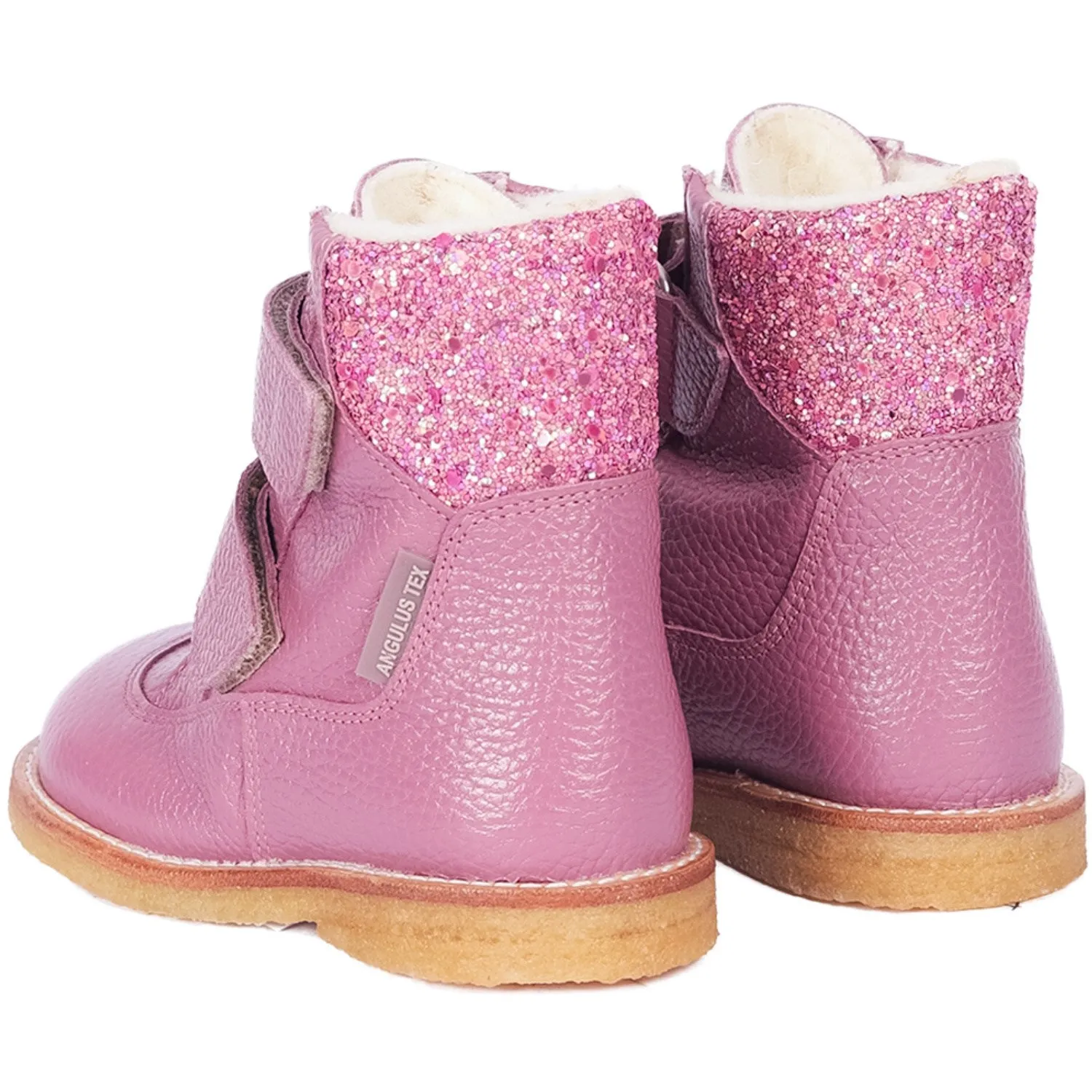 Angulus Heather/Heather Glitter Tex Boot with Velcro Closure Snowproof Mountain Safety Gear