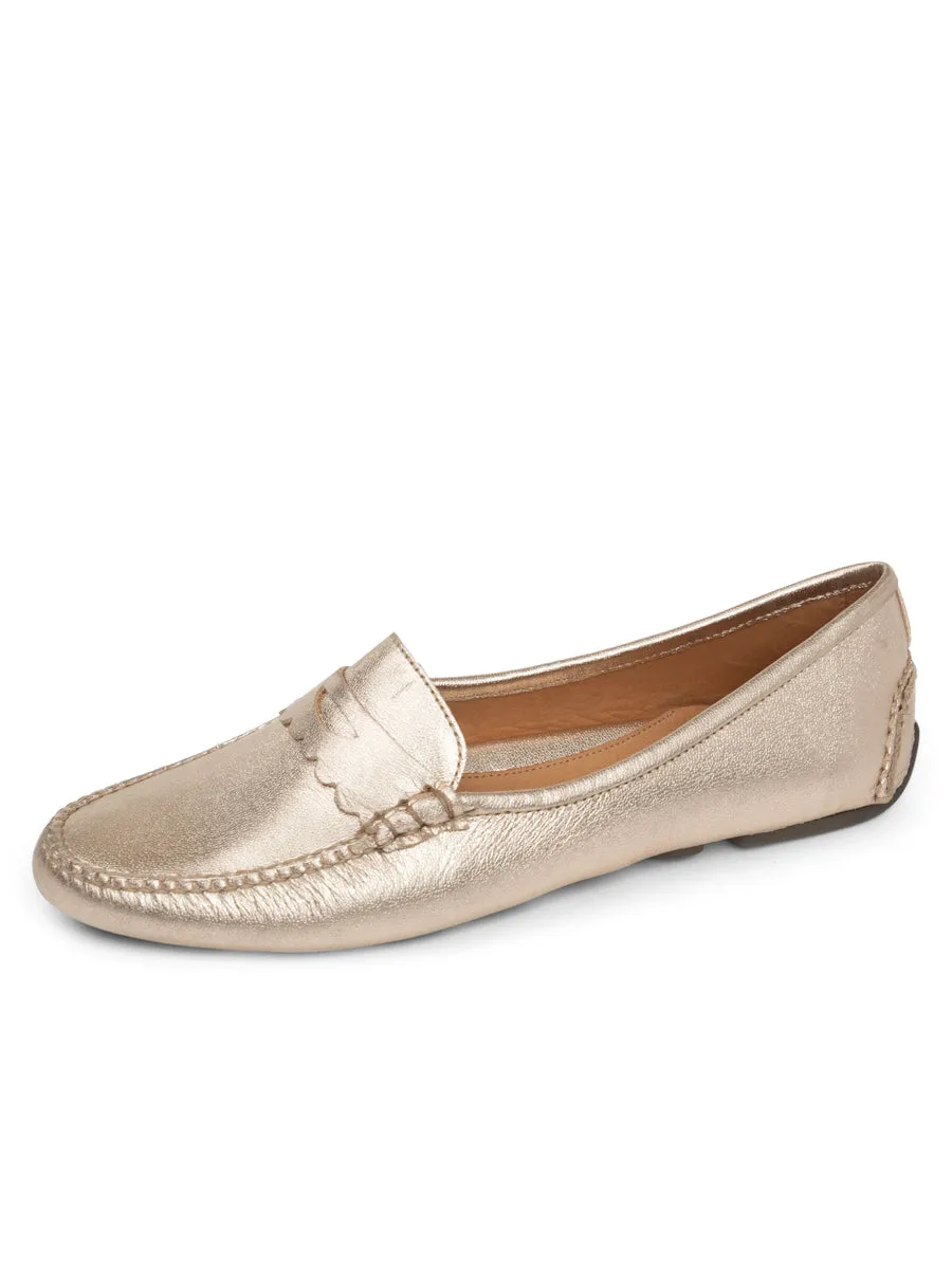 Feather Light Cold Weather Janet Scalloped Penny Loafer Driving Shoe