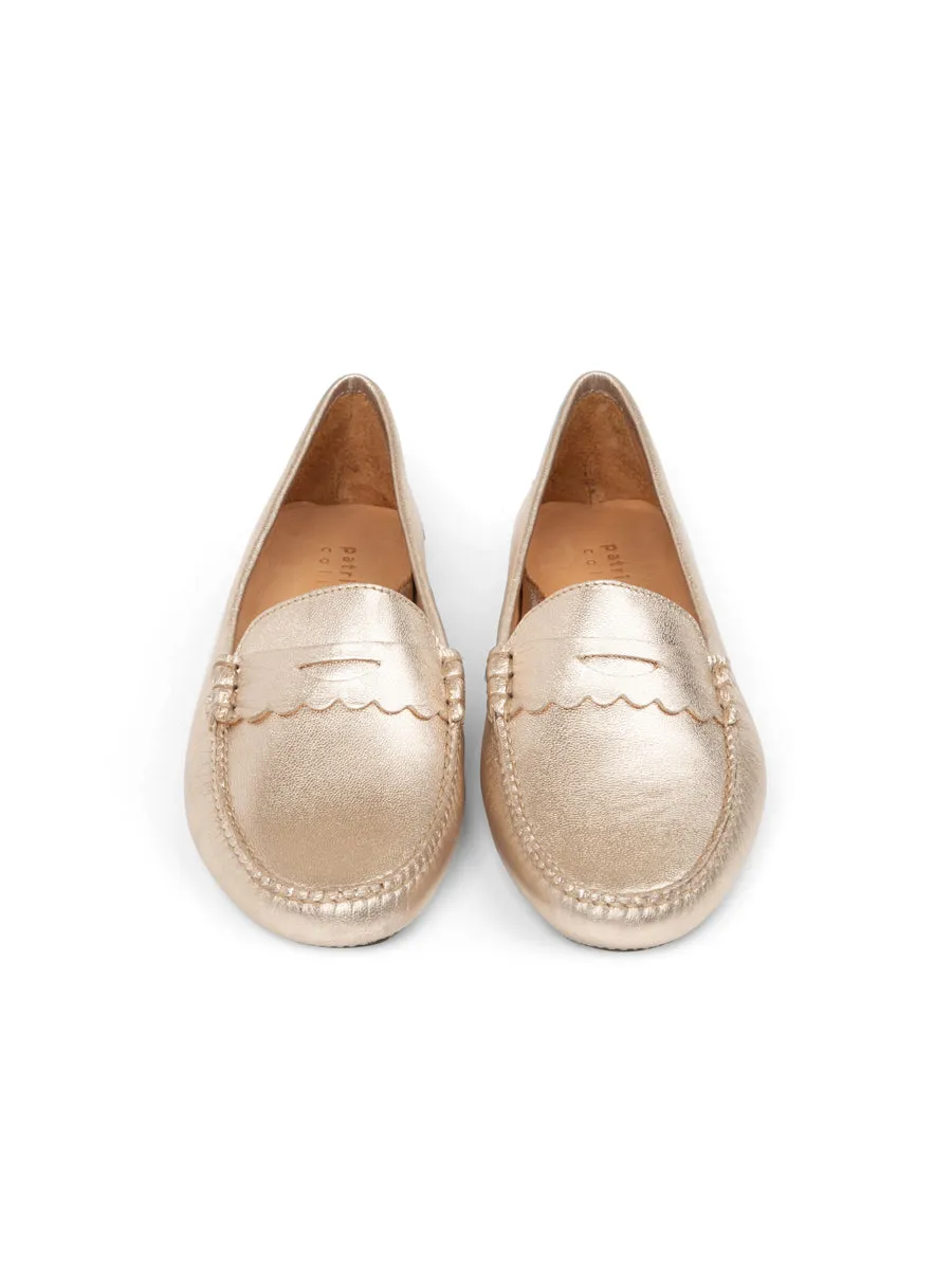 Janet Scalloped Penny Loafer Driving Shoe Enhanced grip