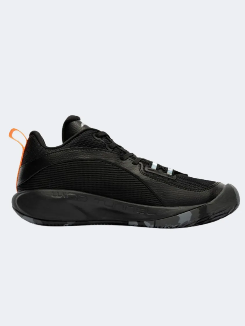 Anta Wind Tunnel 4 Men Basketball Shoes Black/Orange High Jump Fit Strong Cushioning