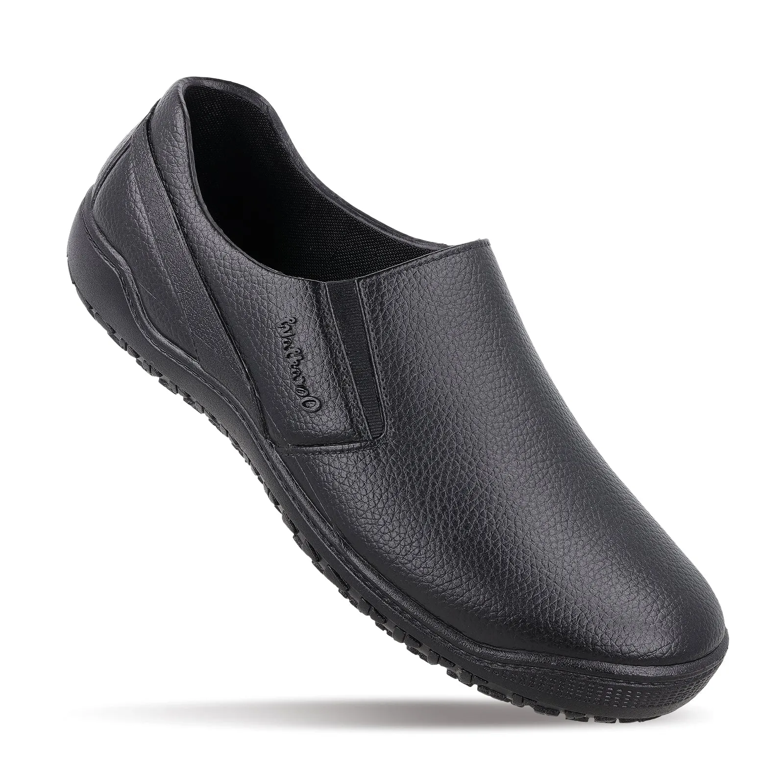 Men's Slip-On Rain Shoes - WC4703 Black Instant Access Elastic Slip On