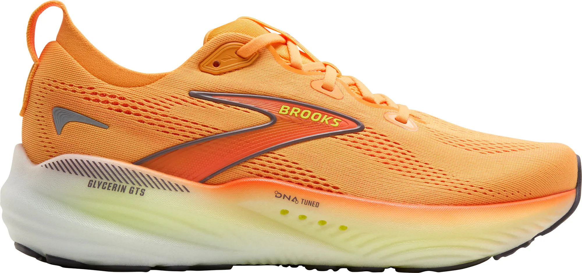 Brooks Glycerin GTS 22 Mens Running Shoes - Orange Summer Heat Clean Step