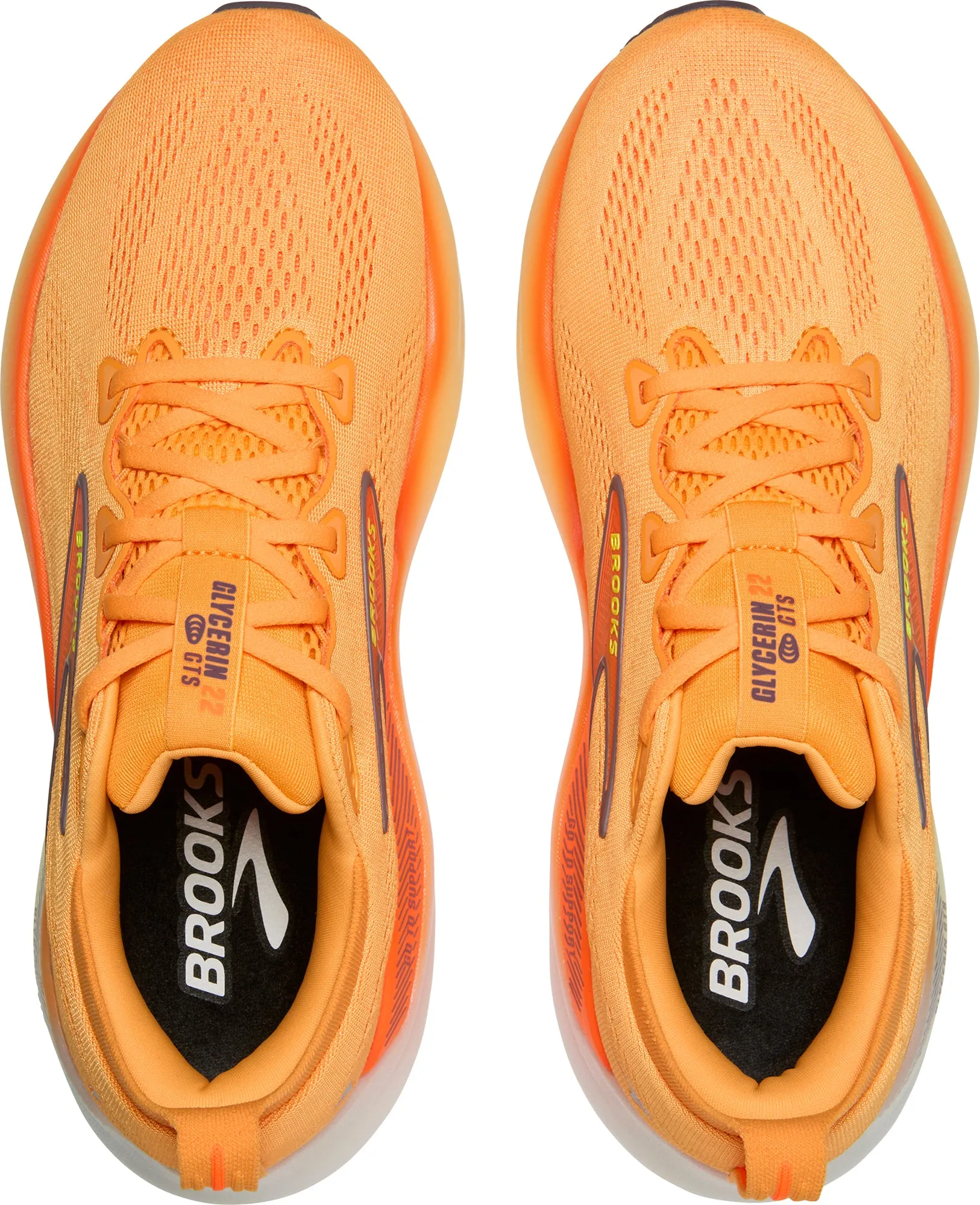 Flexible Fit Active People Brooks Glycerin GTS 22 Mens Running Shoes - Orange