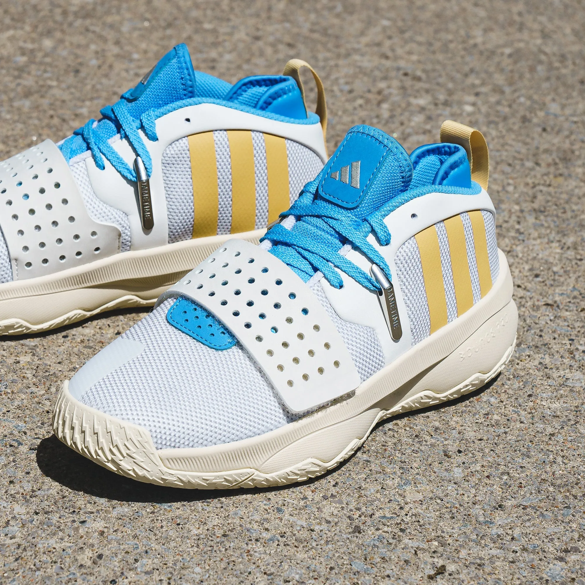 Comfortable Flexibility Strong Stitching Adidas Basketball Men Dame 8 EXTPLY White IF1514