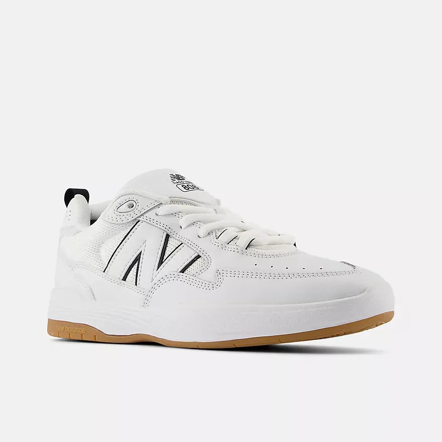 Skate Gear Ready Anti Wrinkle New Balance Numeric 808 Tiago Lemos Skateboard Shoe - White With Black