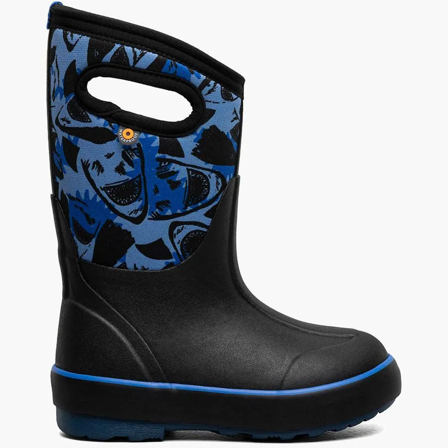 BOGS Black Multi Sharks Classic II Boots Foot Traction Soft