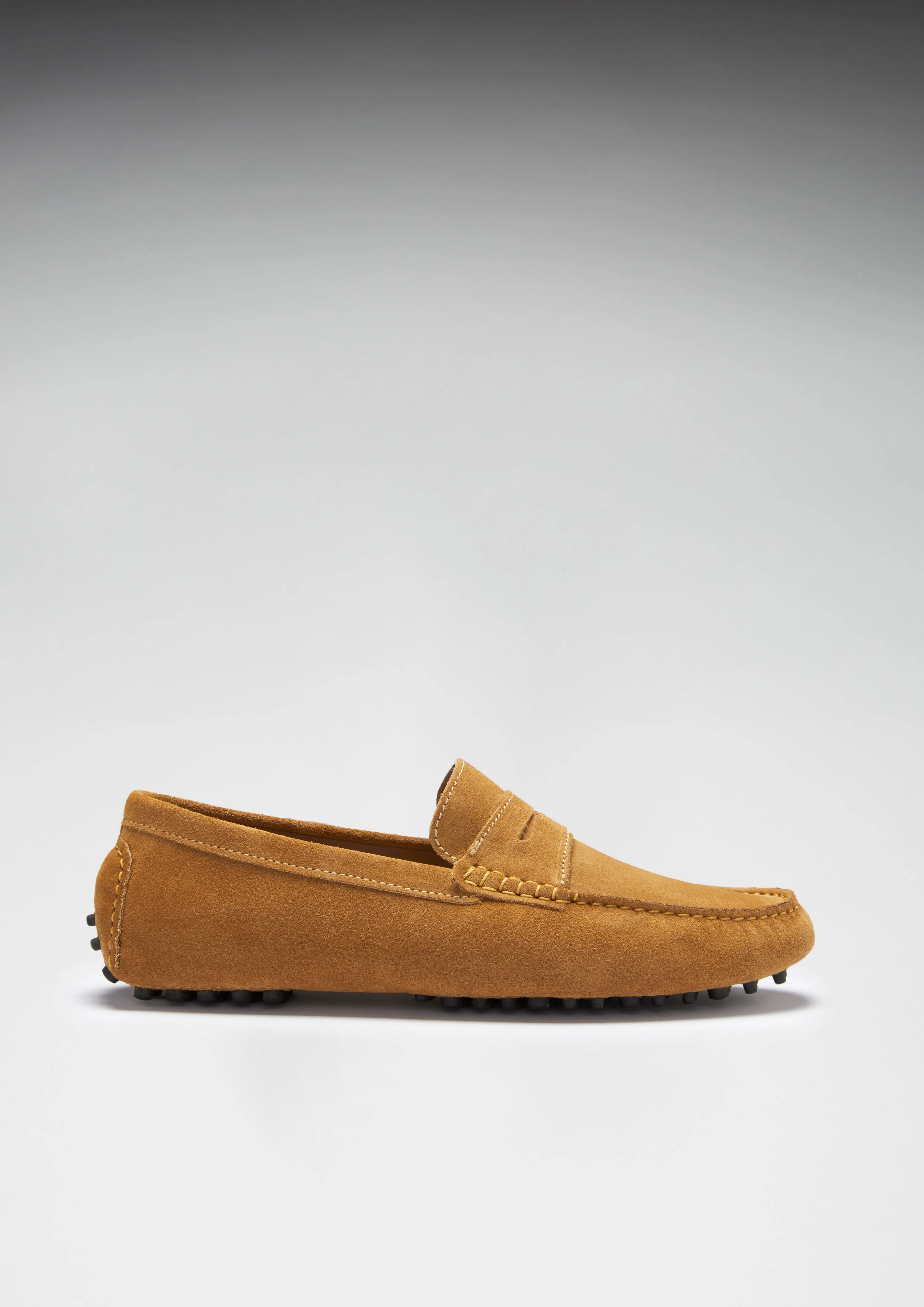 Smooth Pace Penny Driving Loafers, tobacco suede