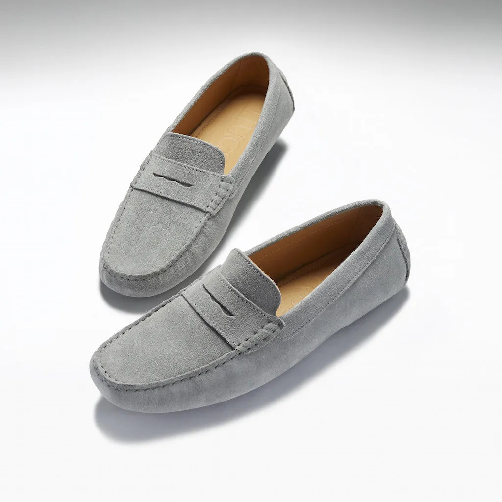 Penny Driving Loafers, dove grey suede Mountain Path