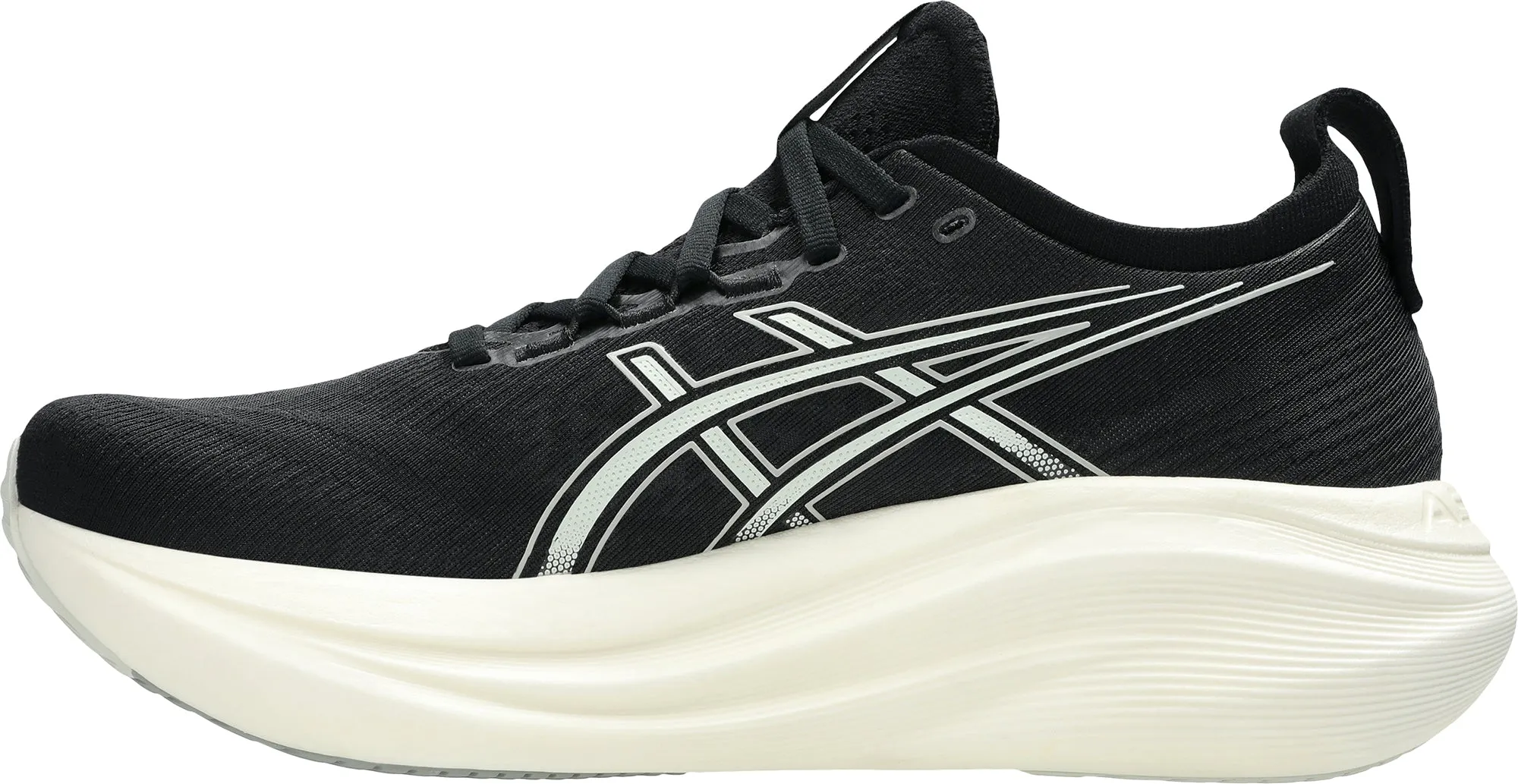 Flexibility Field Walk Asics Gel Nimbus 27 WIDE FIT Mens Running Shoes - Black