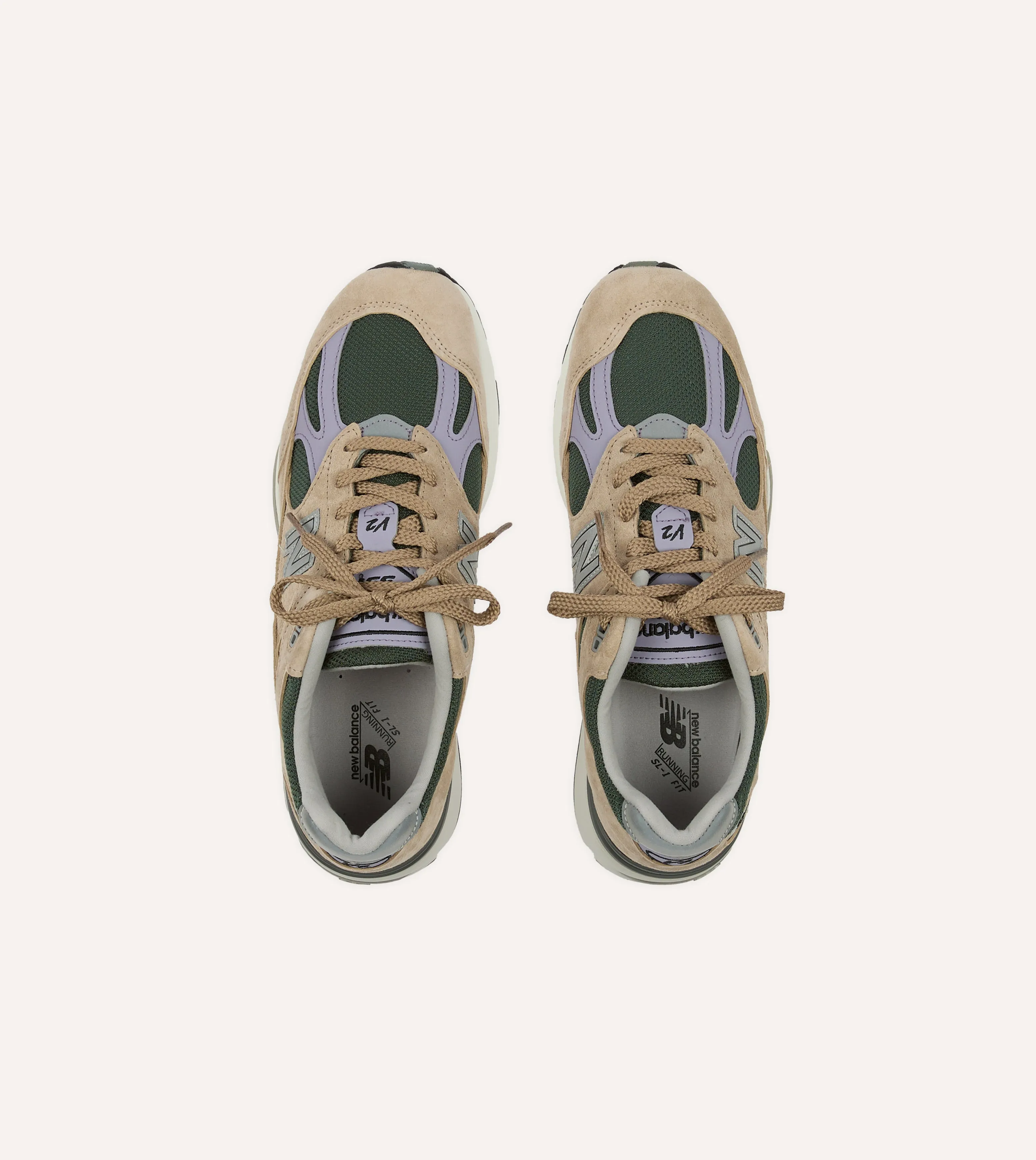 New Balance Tan 'Essentially Offbeat' Made in UK 991v2 Trainers Padded Tongue