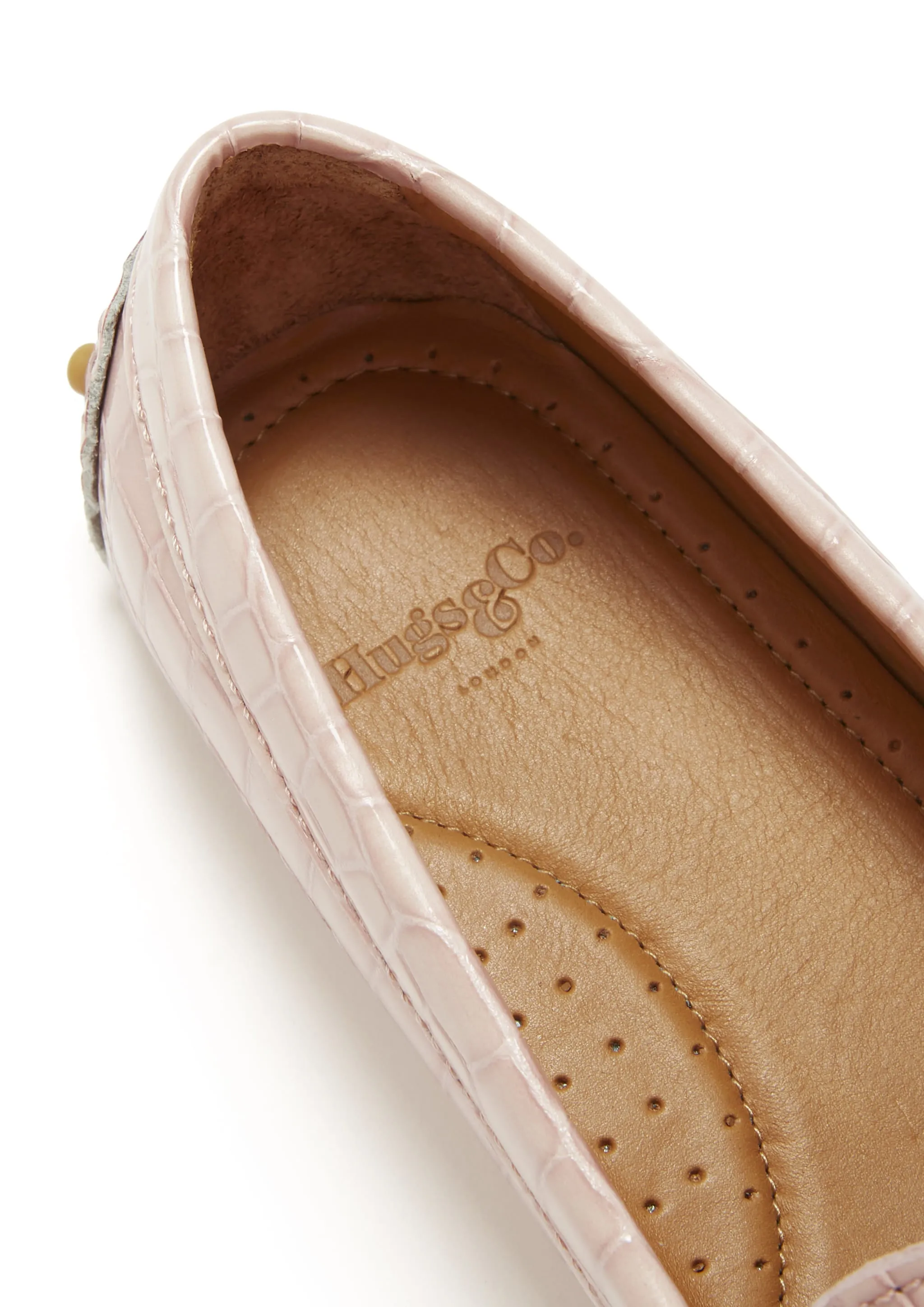 Ground Guard Women's Penny Driving Loafers, powder pink print patent leather