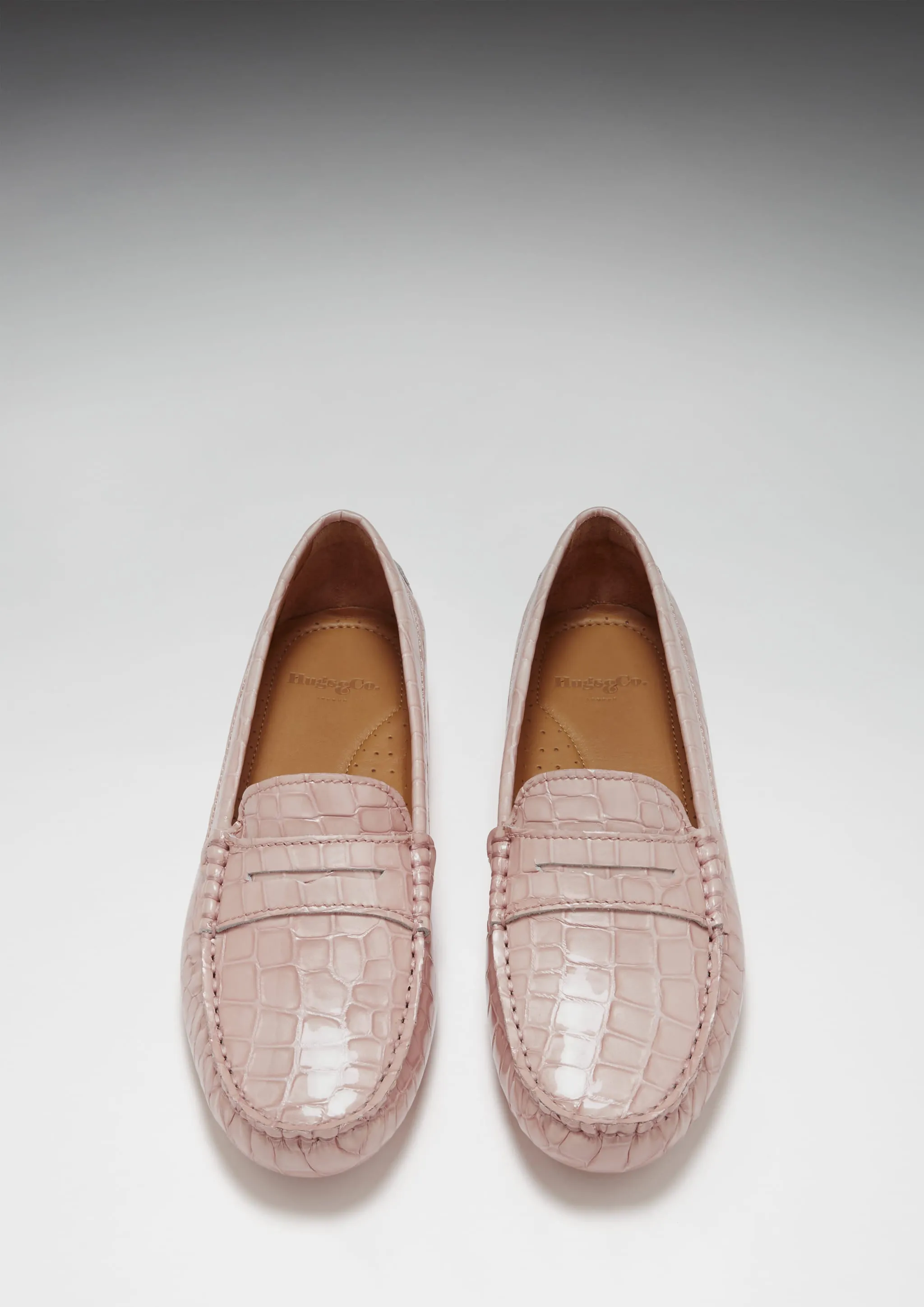 Air Path Daily Walk Women's Penny Driving Loafers, powder pink print patent leather