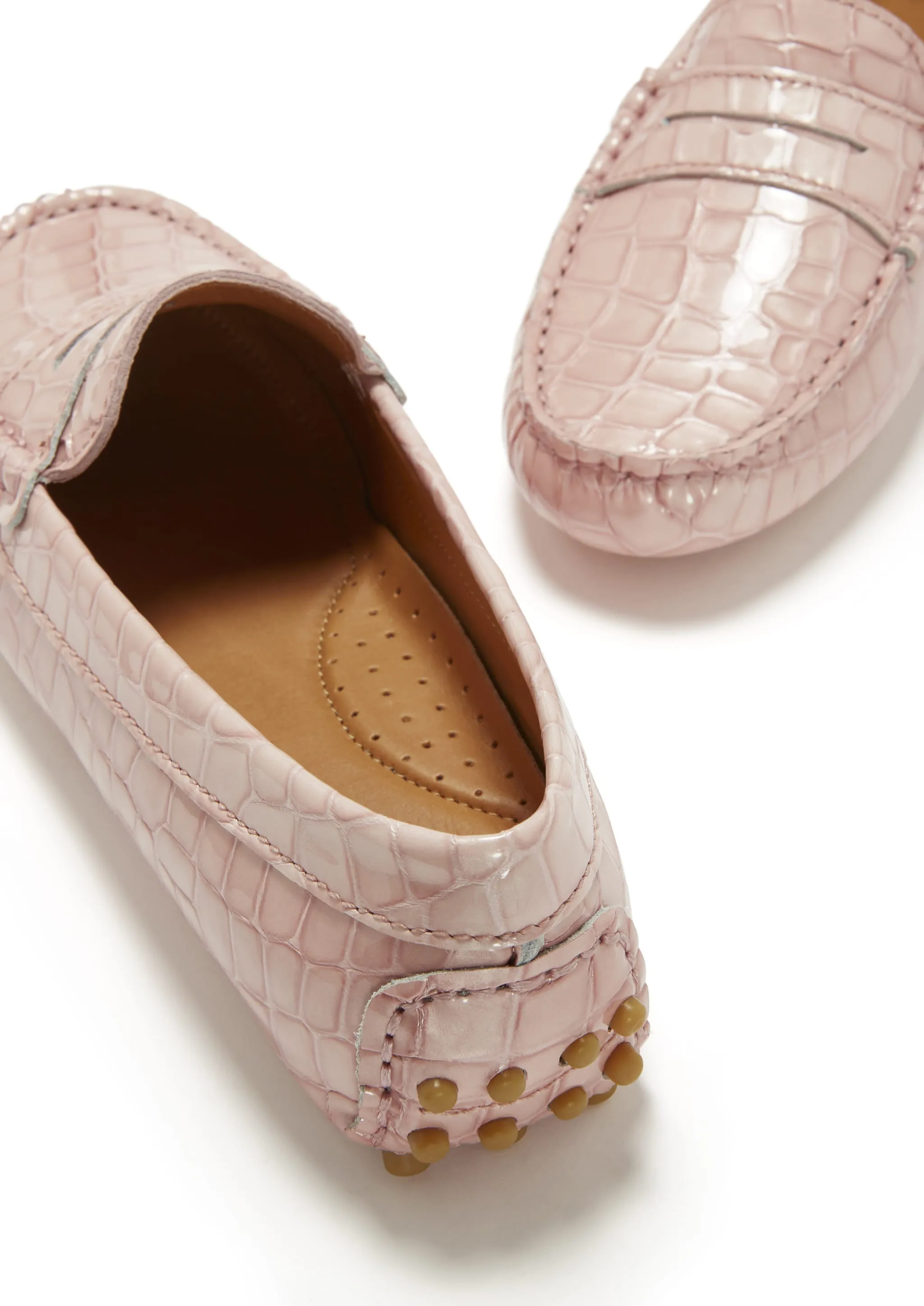 Bright Steps Comfy Motion Women's Penny Driving Loafers, powder pink print patent leather