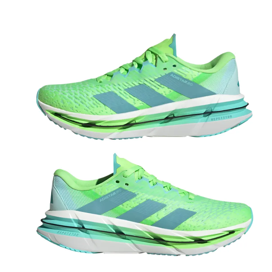 Adidas Men's Adistar BYD Running Shoes in Lime Burst/Mint Ton/Flash Aqua AW25 rubber - sole - feature shoes