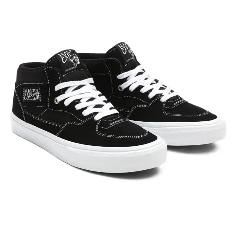 Stretchable Vans Half Cab Pro Skate Shoes - Black/White