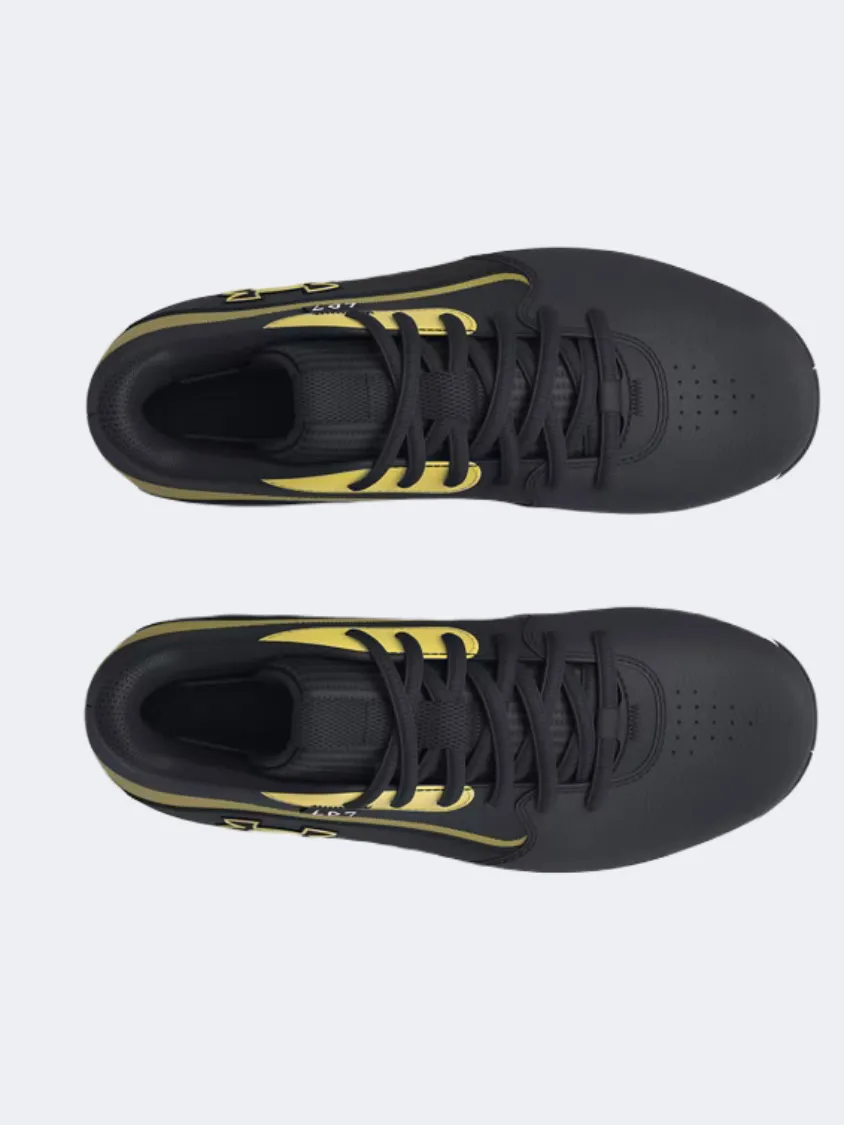 Ventilation Channel Network Under Armour Lockdown 7 Gs-Boys Basketball Shoes Black/Metallic Gold