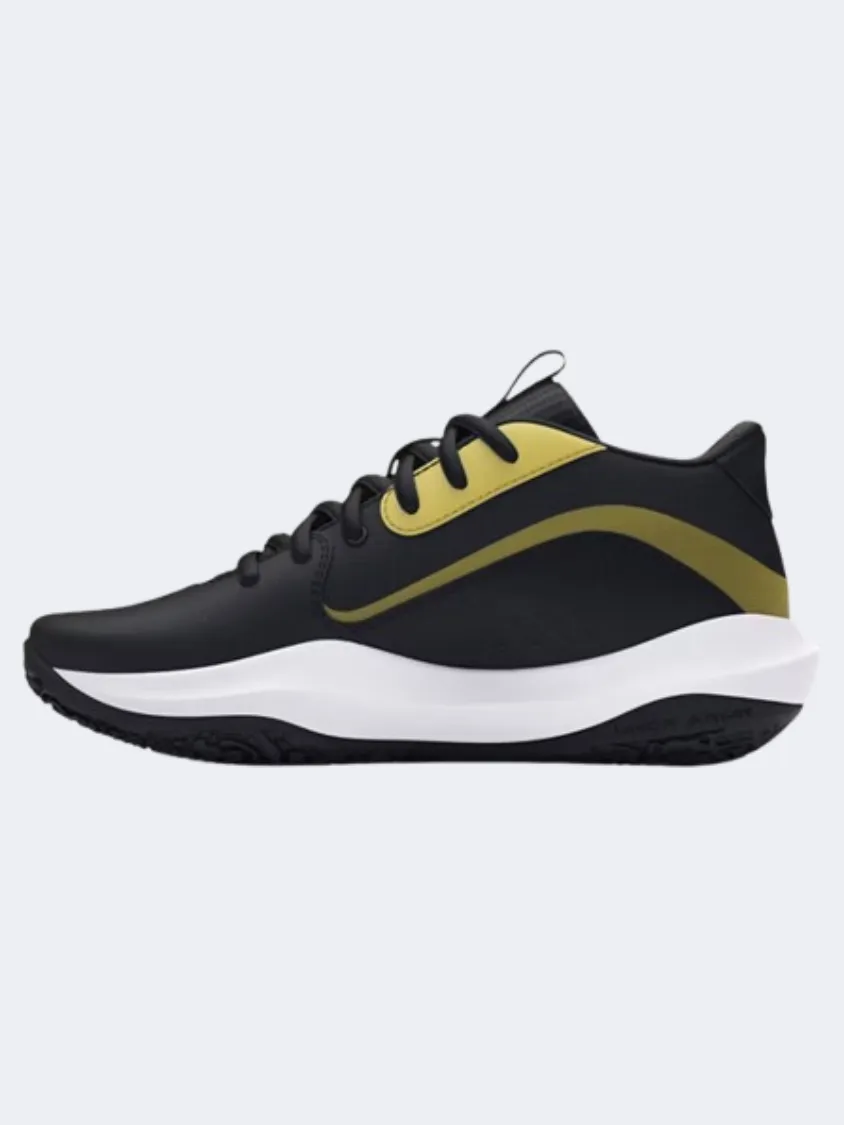 Power Cushioning Quick Lace Mechanism Under Armour Lockdown 7 Gs-Boys Basketball Shoes Black/Metallic Gold