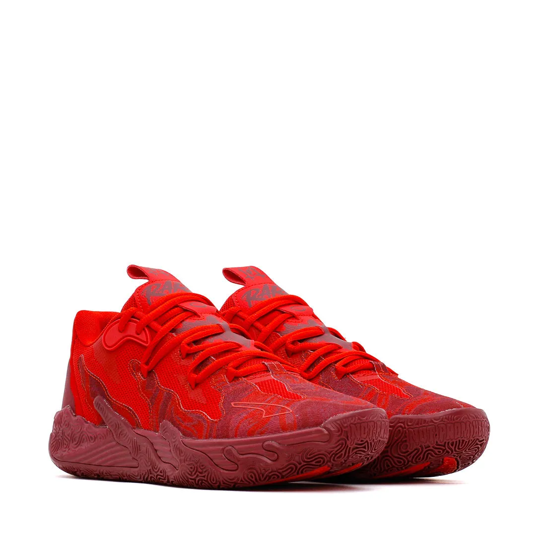 Puma Basketball Men LaMelo Ball MB.03 Lo Team Red 310519-02 Engineered Knit Webbing Pro-Level Grip