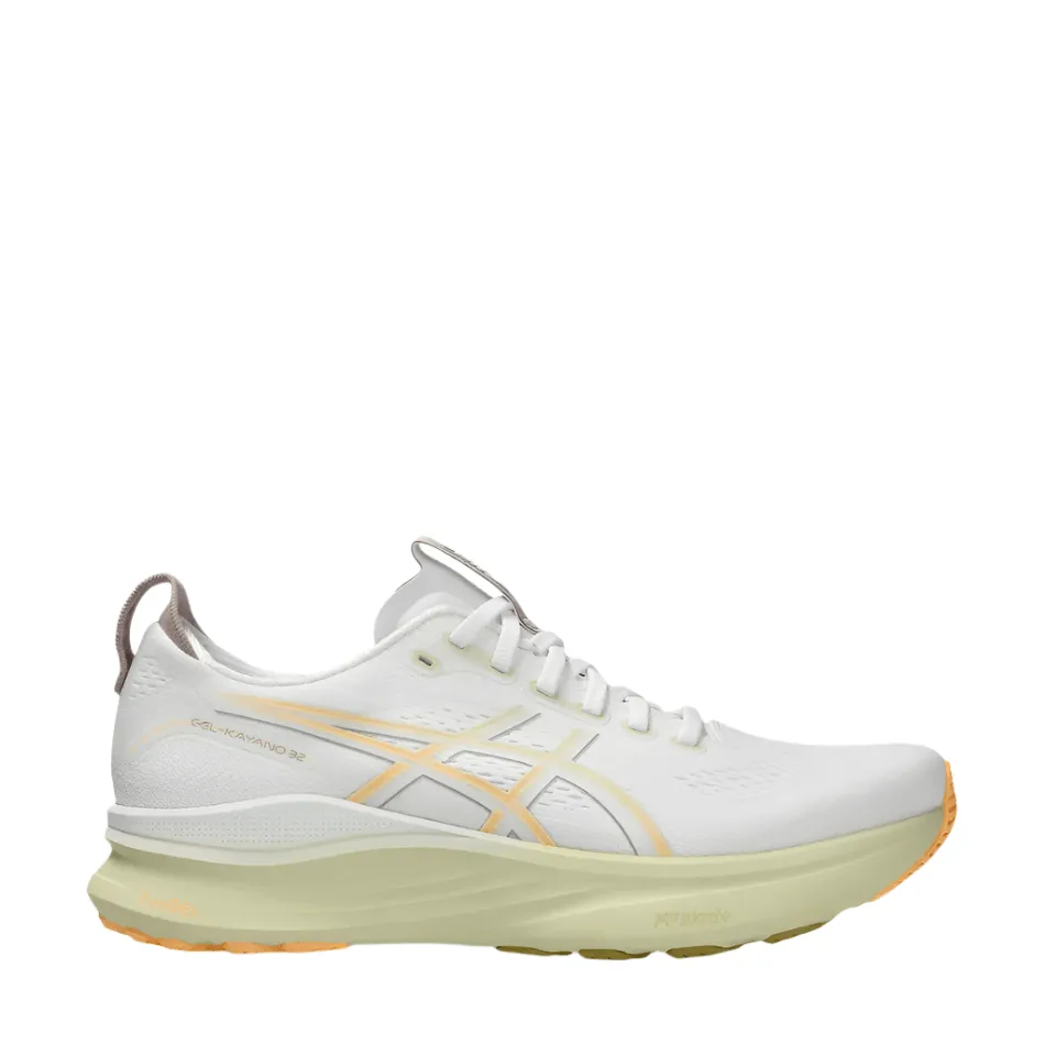 ASICS Men's GEL-KAYANO 32 Running Shoes in White/Orange Glow AW25 Rugged Design Cushioned ride