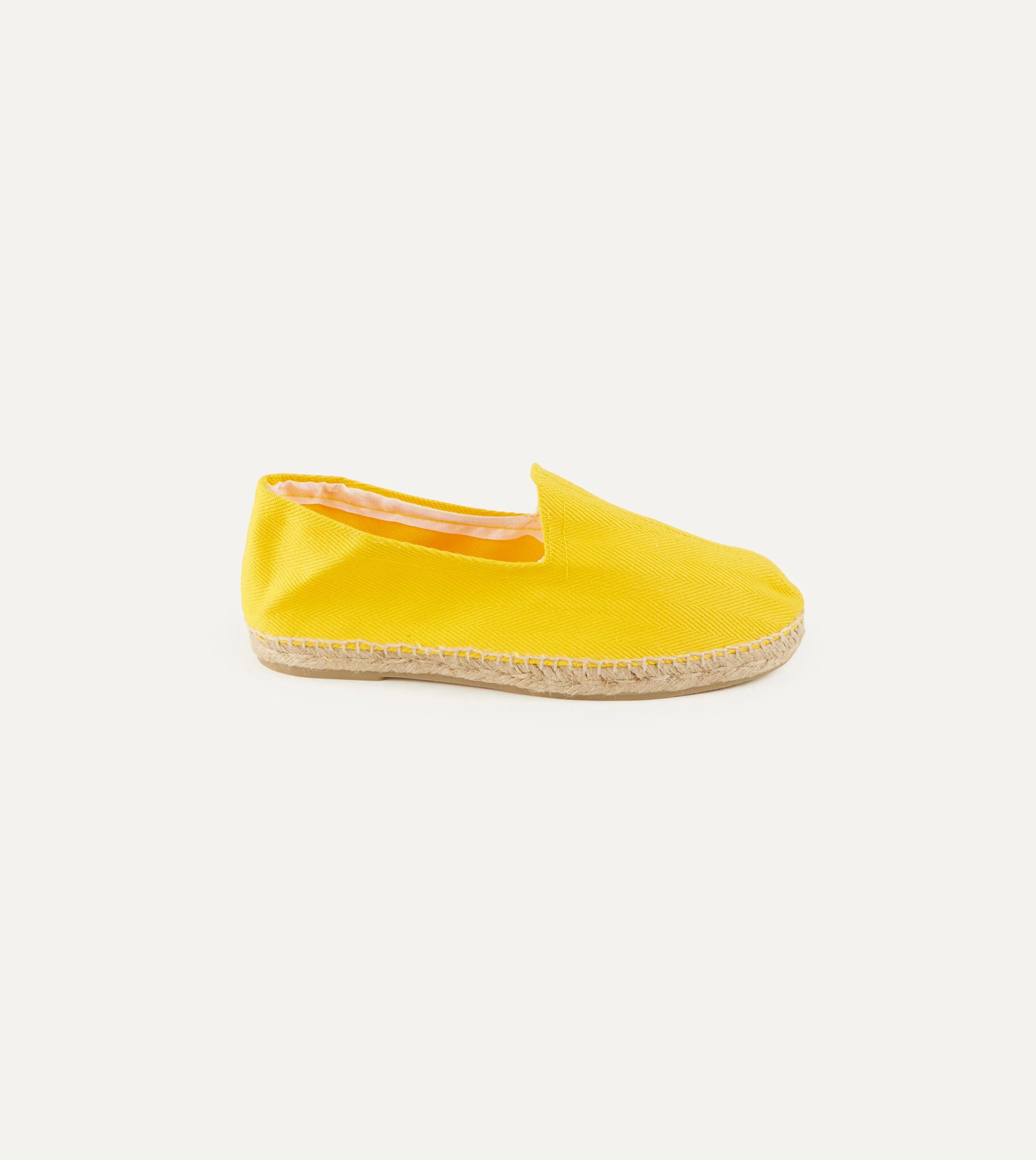 Flexible Design Yellow Herringbone Cotton Espadrilles