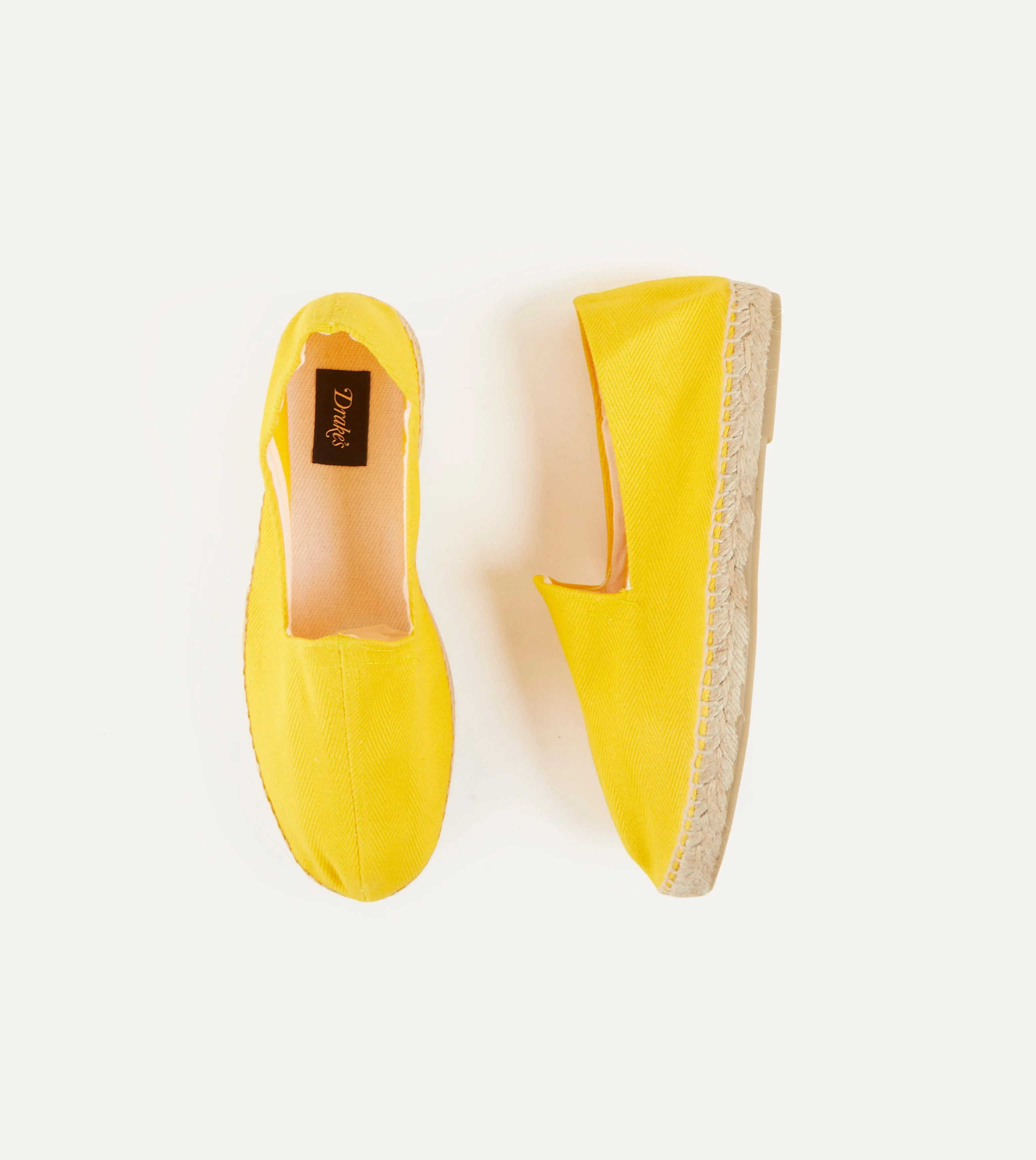 Yellow Herringbone Cotton Espadrilles Athletic Shine Bright