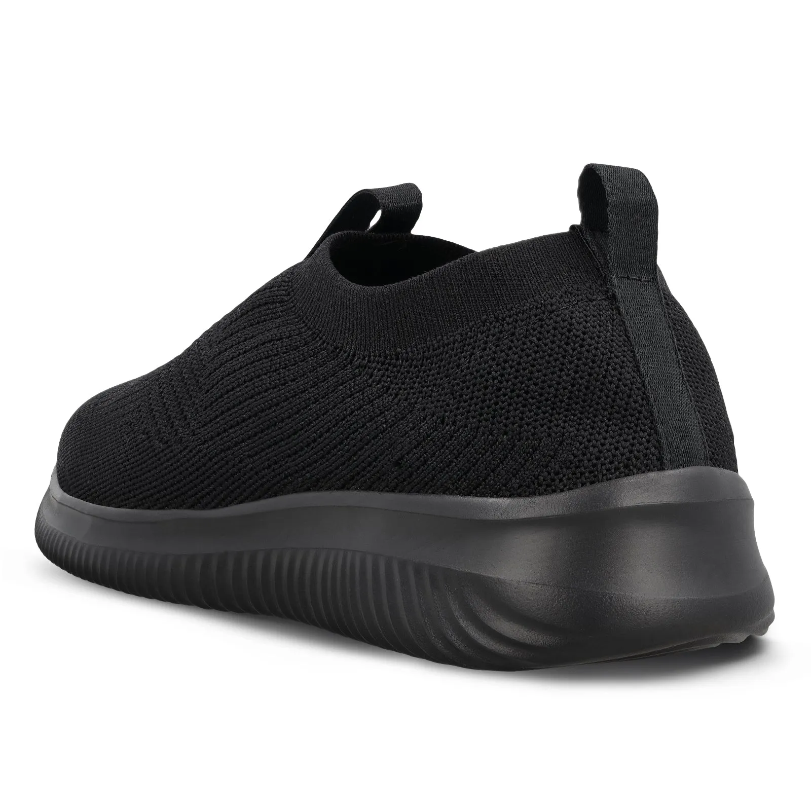 Men`s Slip-on Walking Shoes - WS9551 Black Black Comfortable Travel Relax Shoes