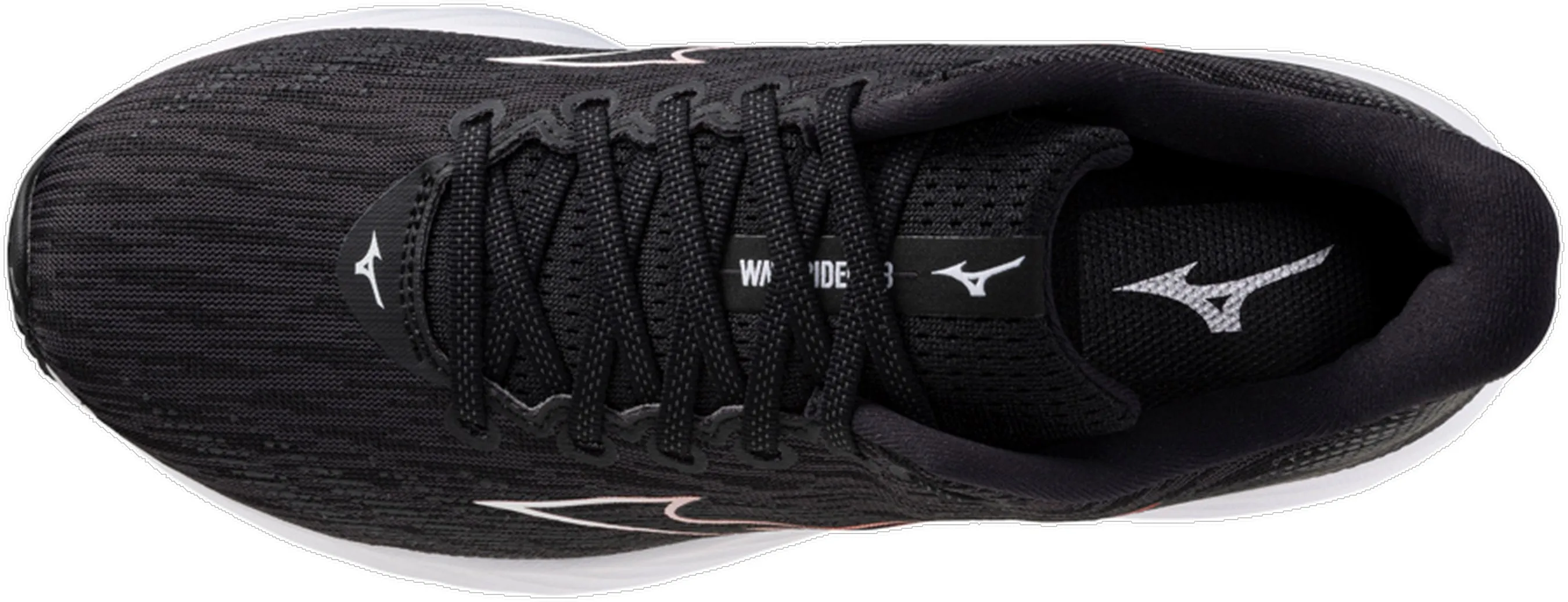 Mizuno Wave Rider 28 Mens Running Shoes - Black Comfort support Red Glow