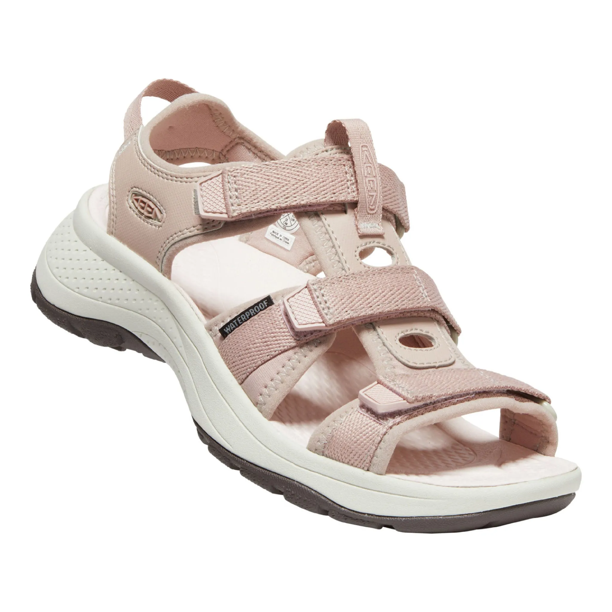 Women's Astoria West Open-Toe Fawn/Silver Birch Breathable Walking Shoes adjustable fit shoes