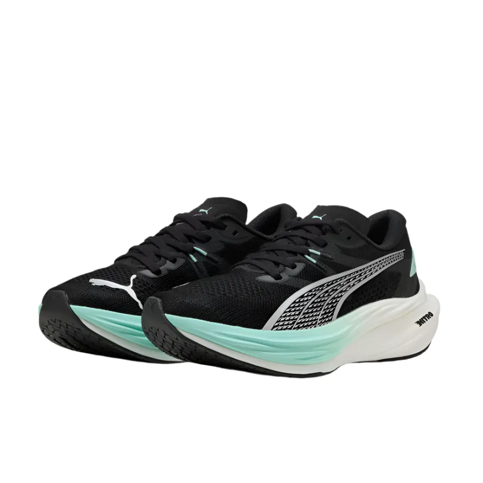 Ultimate support weekday run shoes PUMA Women's Deviate NITRO 3 Running Shoes in PUMA Black/Mint Melt AW25
