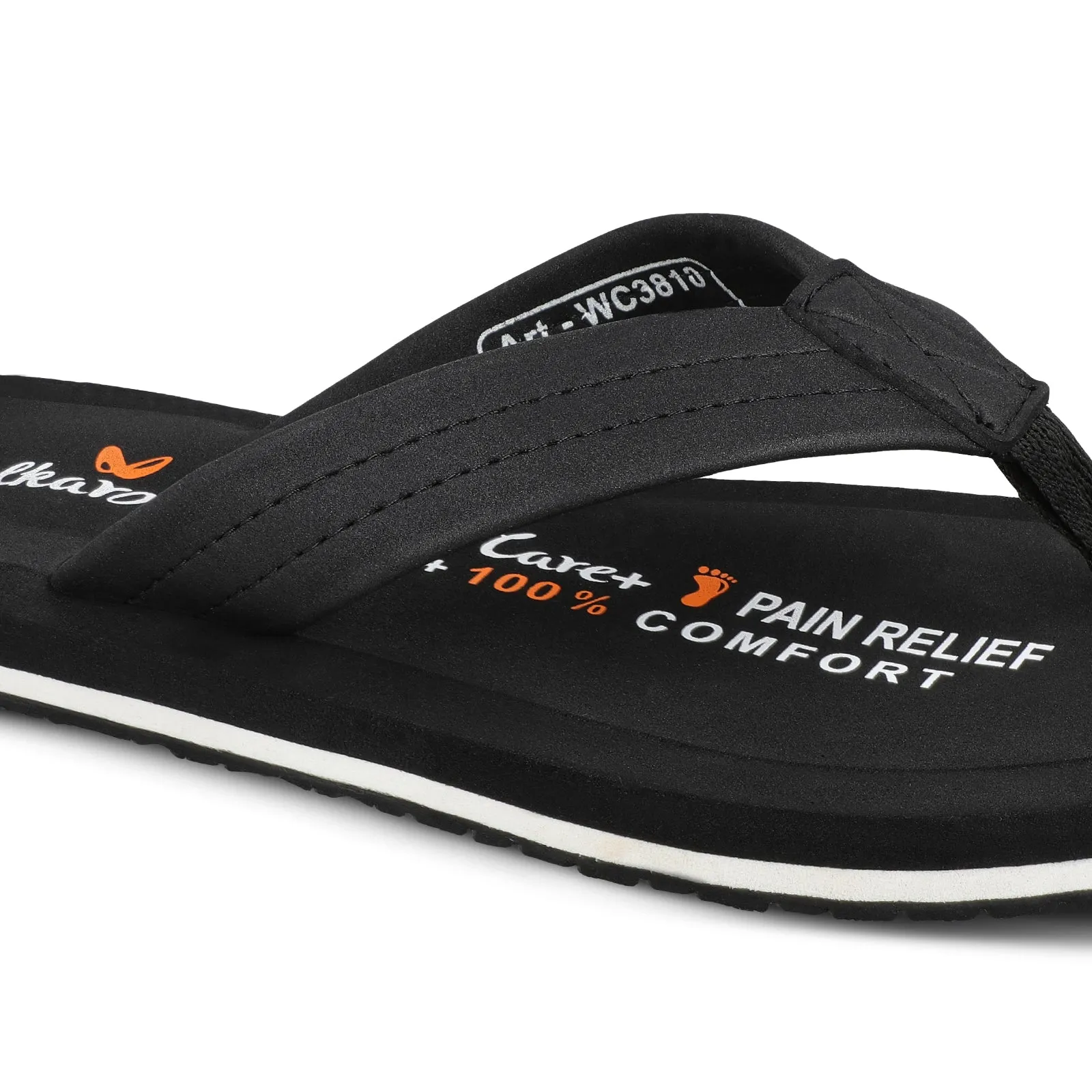 Men's Care Plus Flip-Flop  - WH3810 Black Footwear Comfort