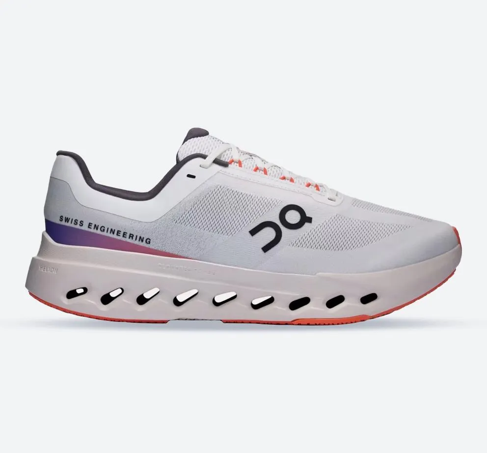 Men's Wide Fit On Running QC Cloudsurfer Next Wide Training Sneakers - White/Flame Field Fast Freeze Grip