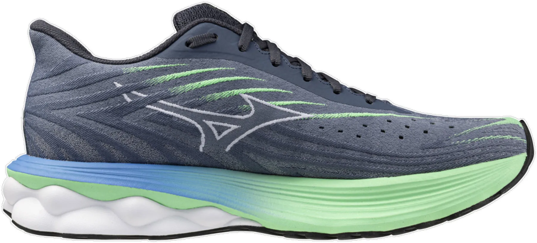 Jungle Path Ergonomic Cold Weather Mizuno Wave Skyrise 6 Mens Running Shoes - Blue