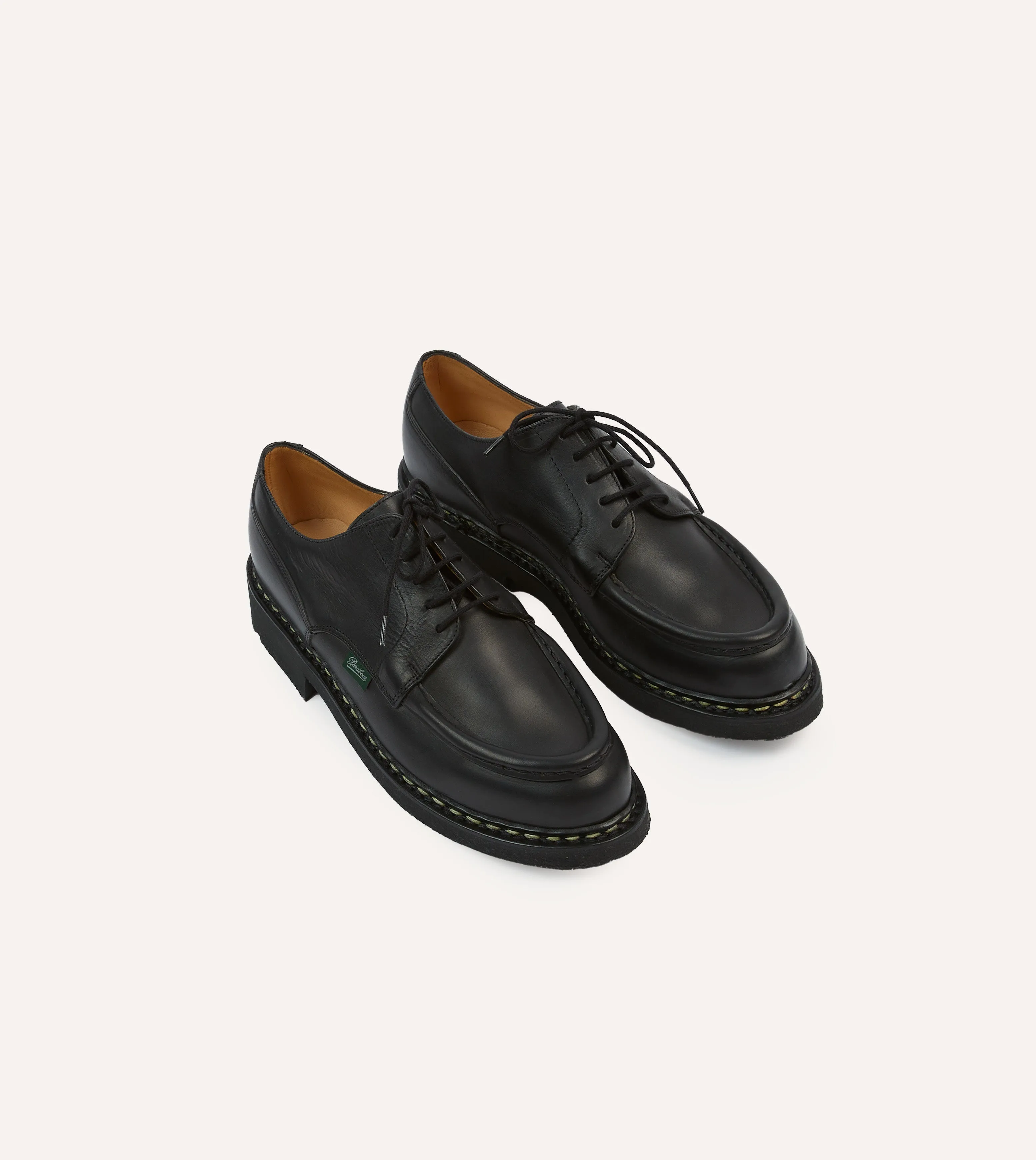 Paraboot Villandry Noir Calf Leather Derby Shoe French Soft Style Pop