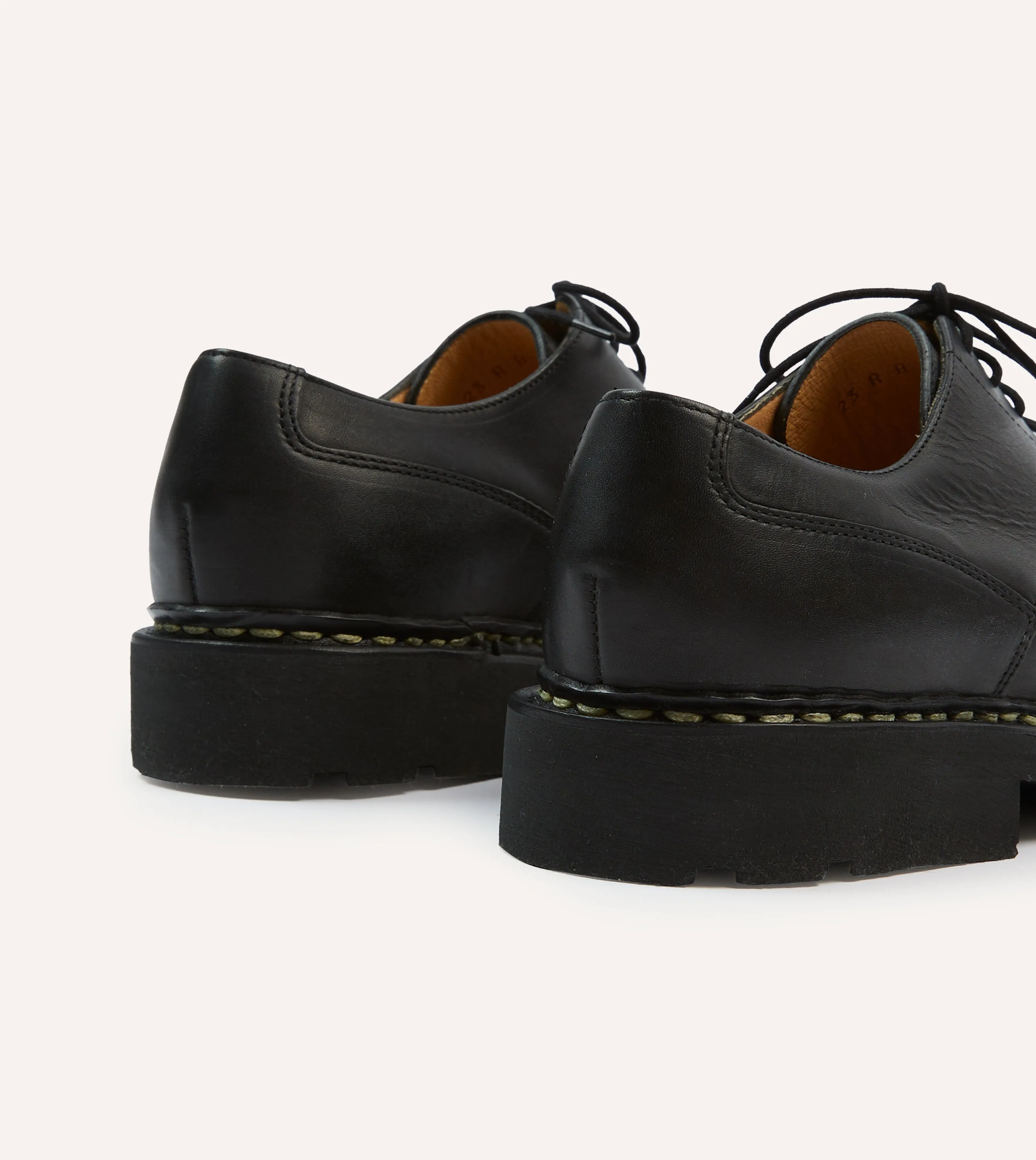 Paraboot Villandry Noir Calf Leather Derby Shoe Cross Road Sweat Resistant Gym Workout