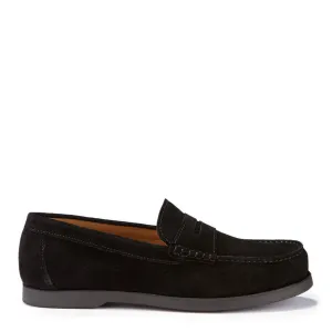 Comfortable Shoes Fashionable Look Boat Loafers, black suede