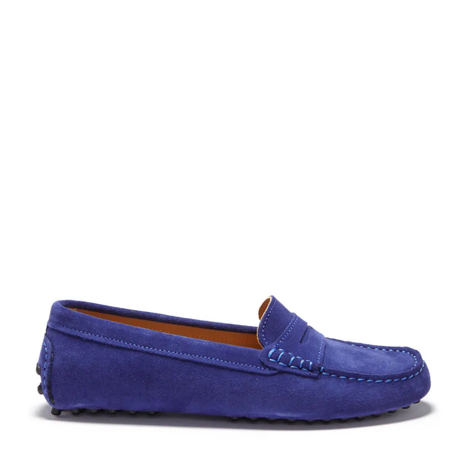 Women's Penny Driving Loafers, ink blue suede Relaxed Energy Office Wear