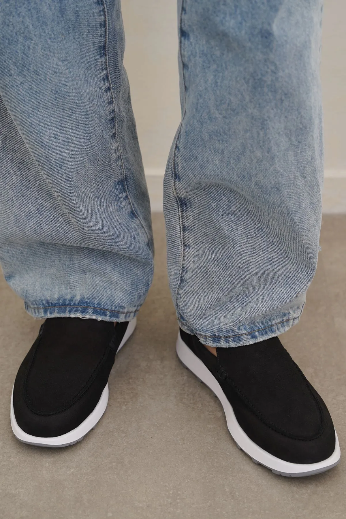AIR LEATHER LOAFERS Elegant Flat