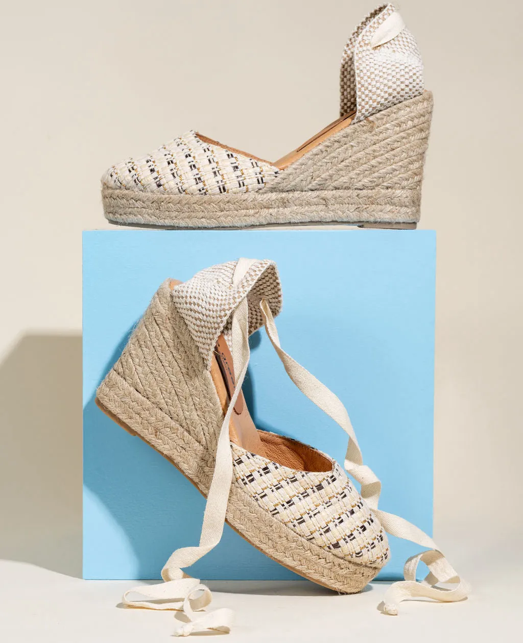 Pure Motion Minimalist Lillian Raffia Lace Up Espadrille