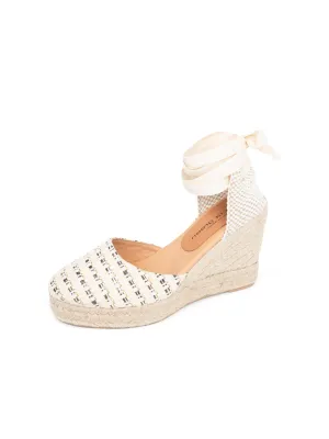 Calm Design Stylish Minimal Lillian Raffia Lace Up Espadrille