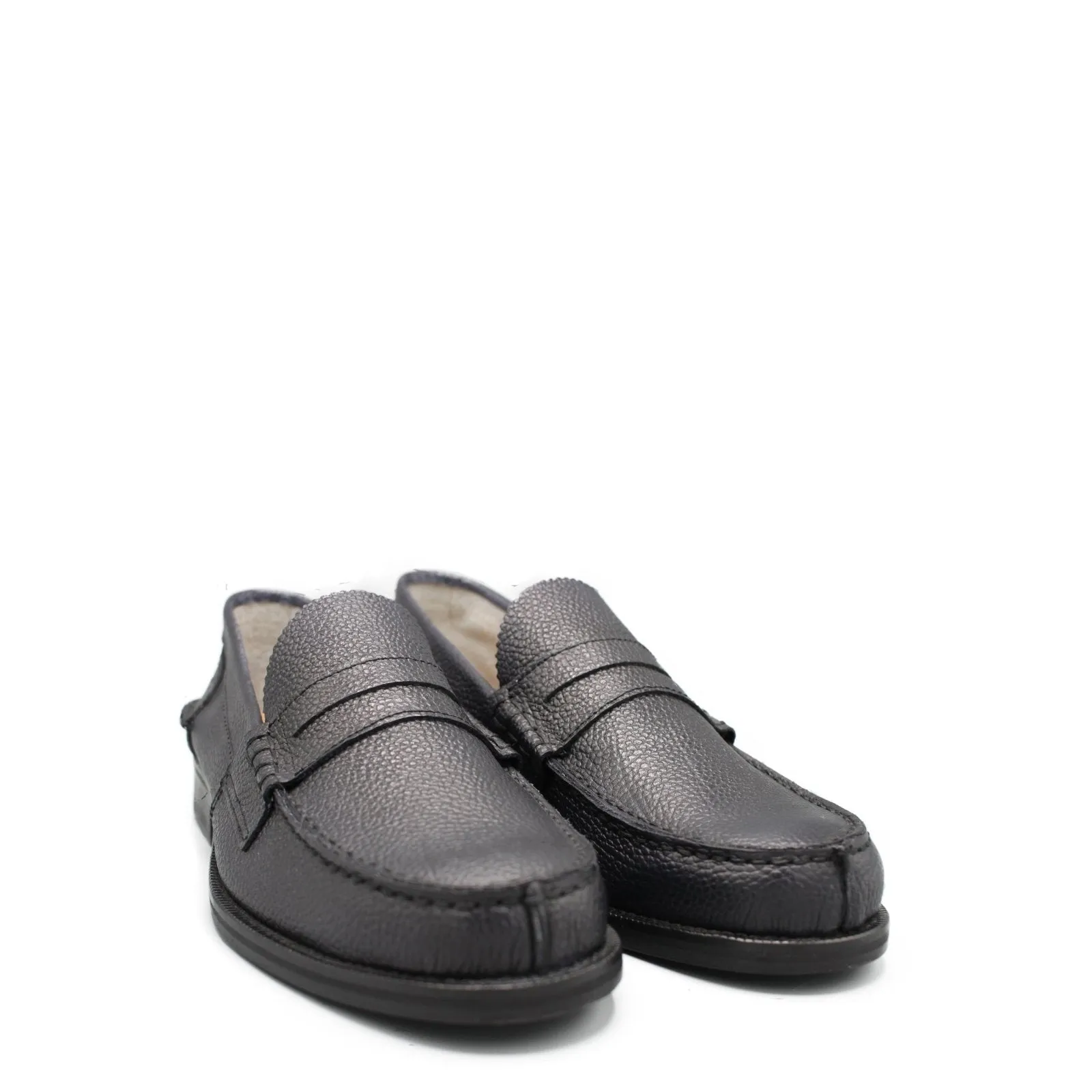 PENNY LOAFER BLACK GRAIN Trendy Padding