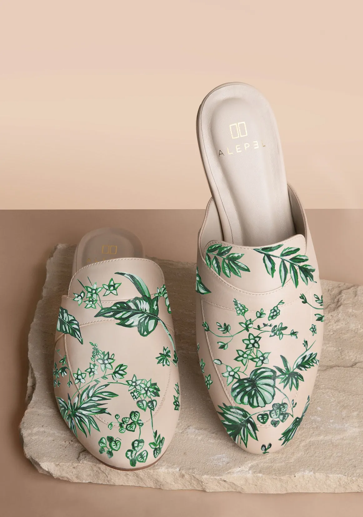 Comfort Fit Emerald Jungle Beige Mule