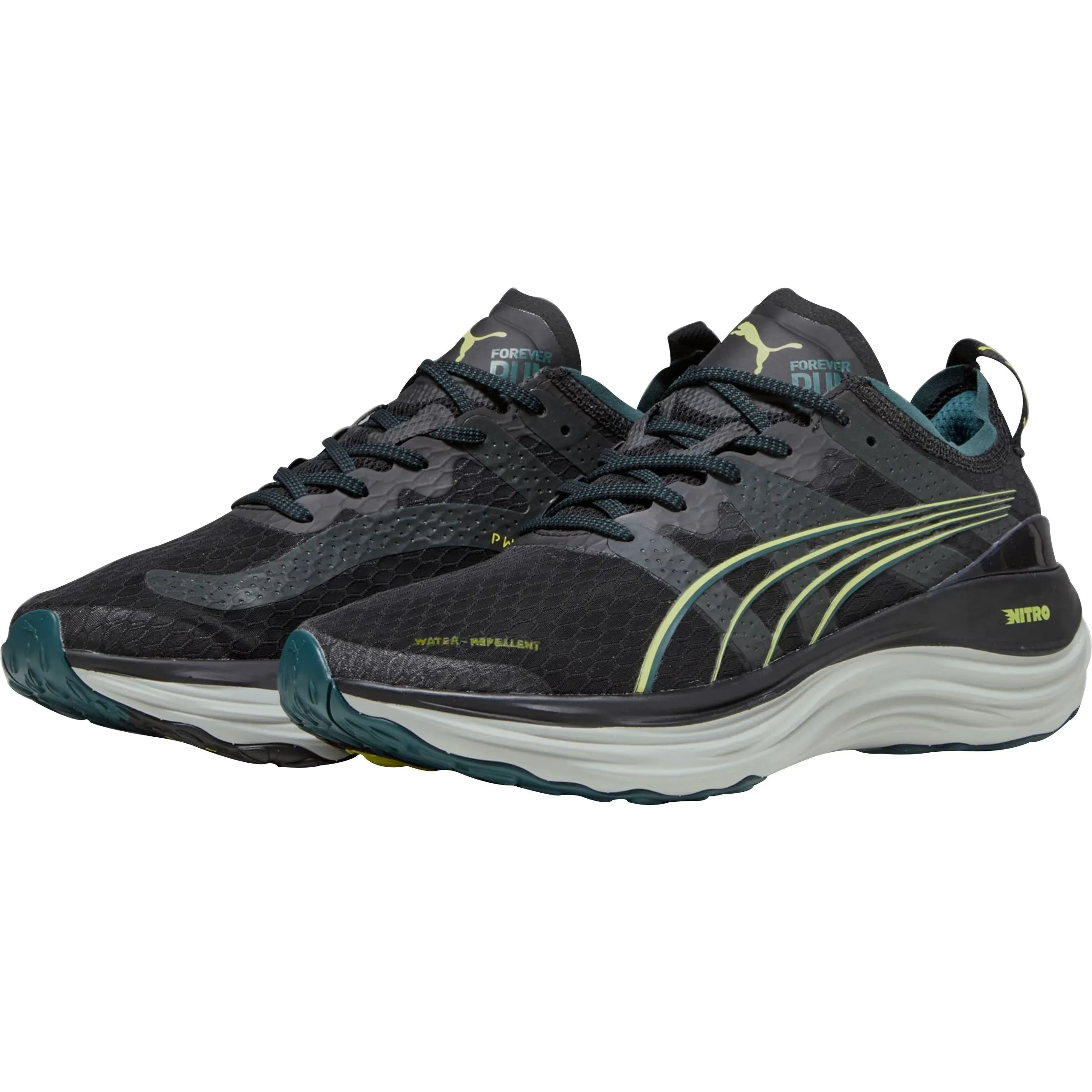 Ice Grip Shiny Tone Puma ForeverRun Nitro WTR Mens Running Shoes - Black
