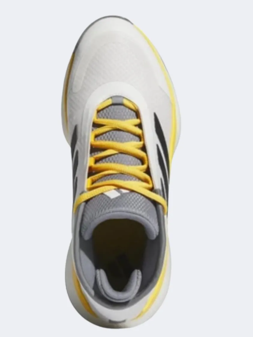 Adidas Bounce Legends Men Basketball Shoes White/Black/Yellow Fast Movements Torsional Rigidity Plate