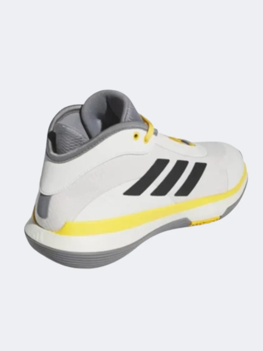 Adidas Bounce Legends Men Basketball Shoes White/Black/Yellow Comfortable fasteners