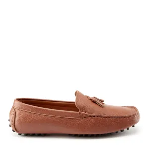 Arch Care Tasselled Driving Loafers, tan grain leather